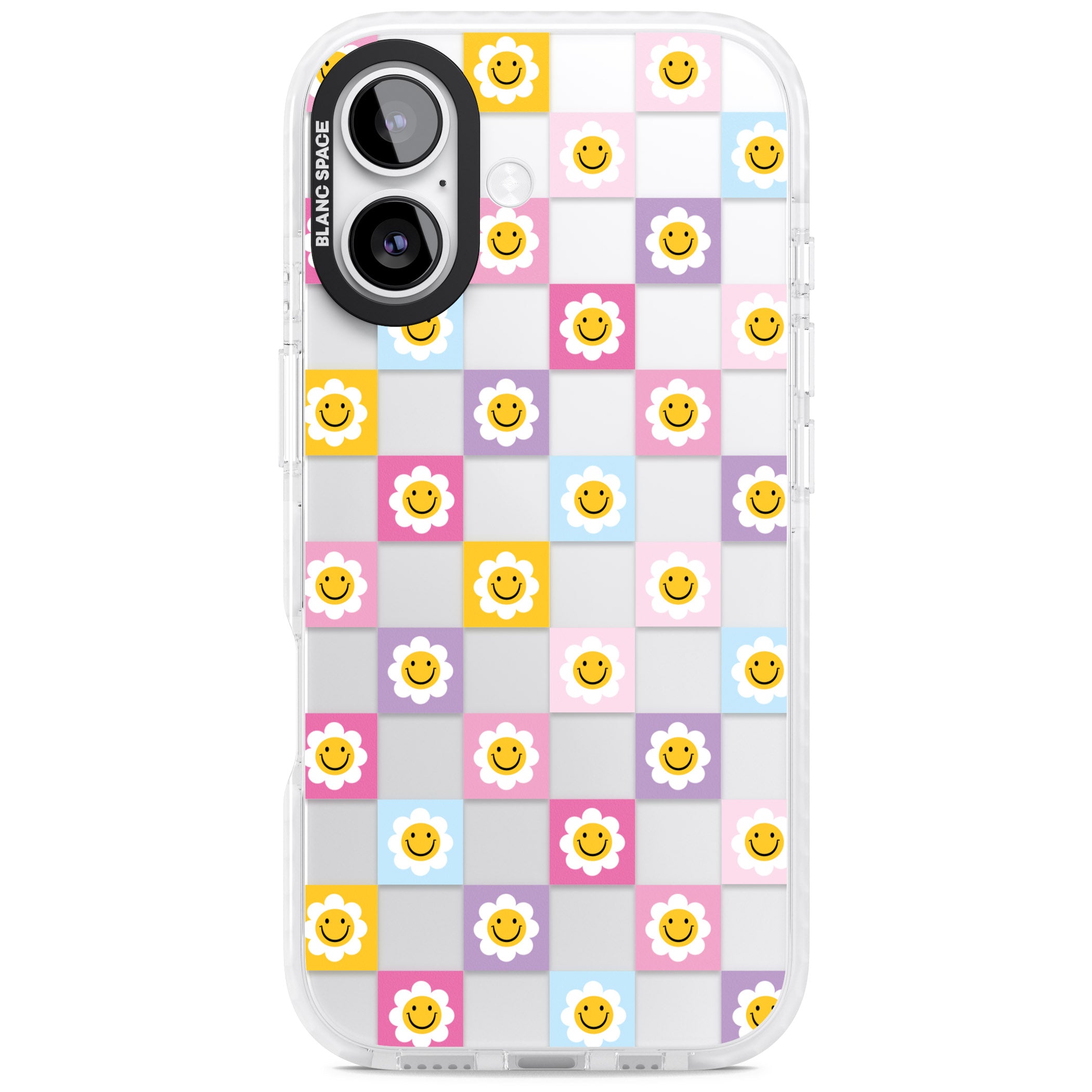 Daisy Squares Pattern iPhone 17 Impact Clear Phone Case