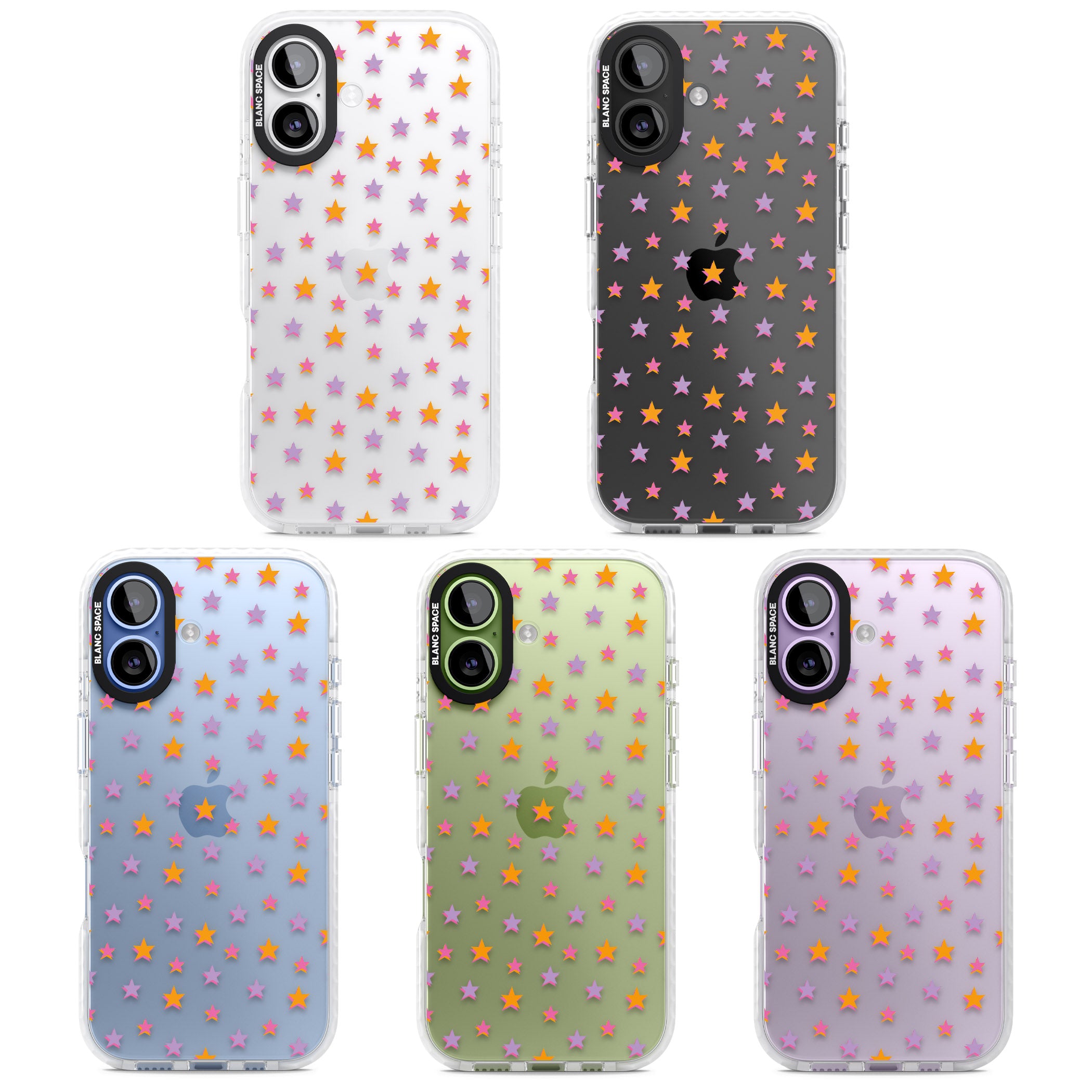 Spangling Stars Pattern iPhone 17 Impact Clear Phone Case APT Impact Protection