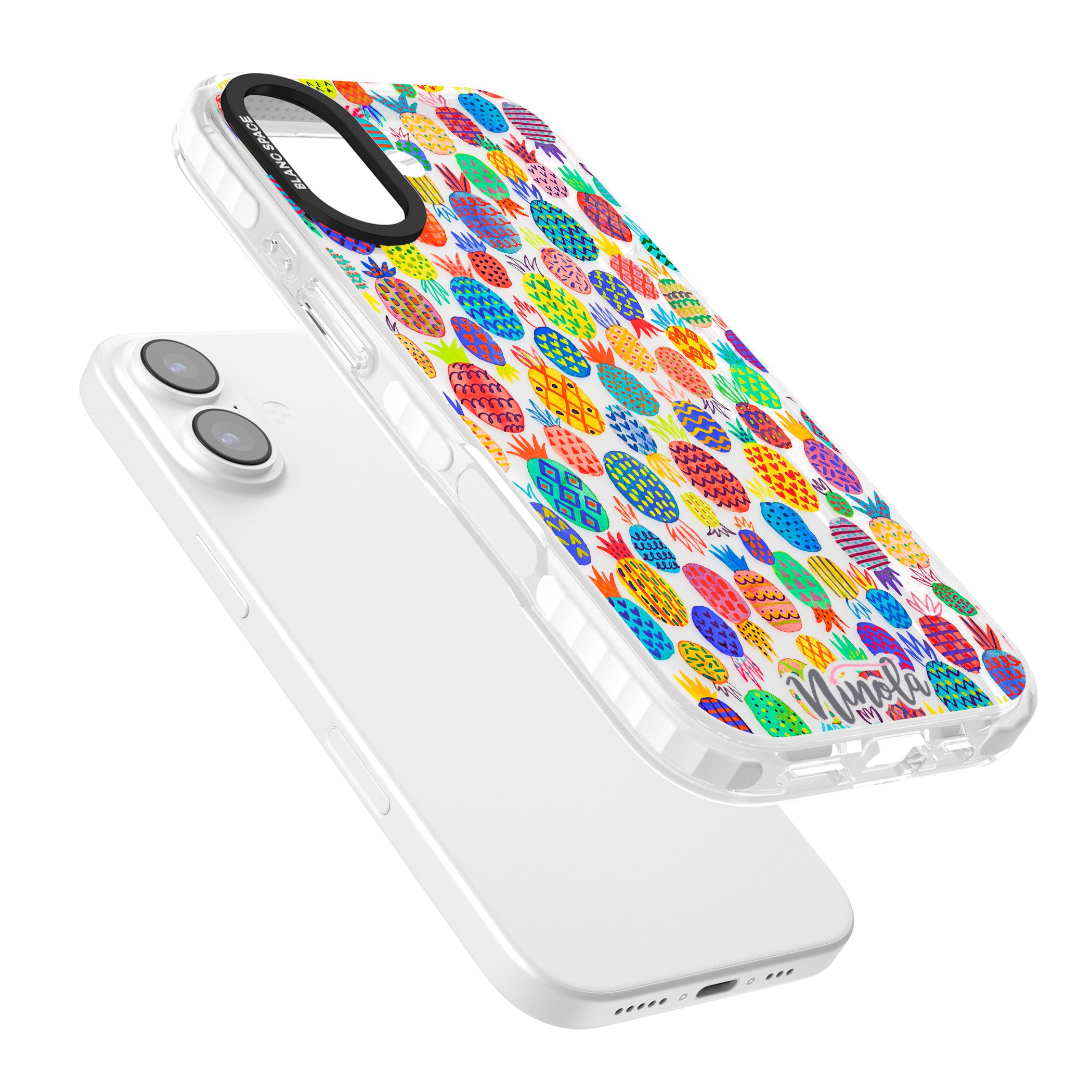 Vibrant Pineapple Pattern iPhone 17 Impact Clear Phone Case Colours