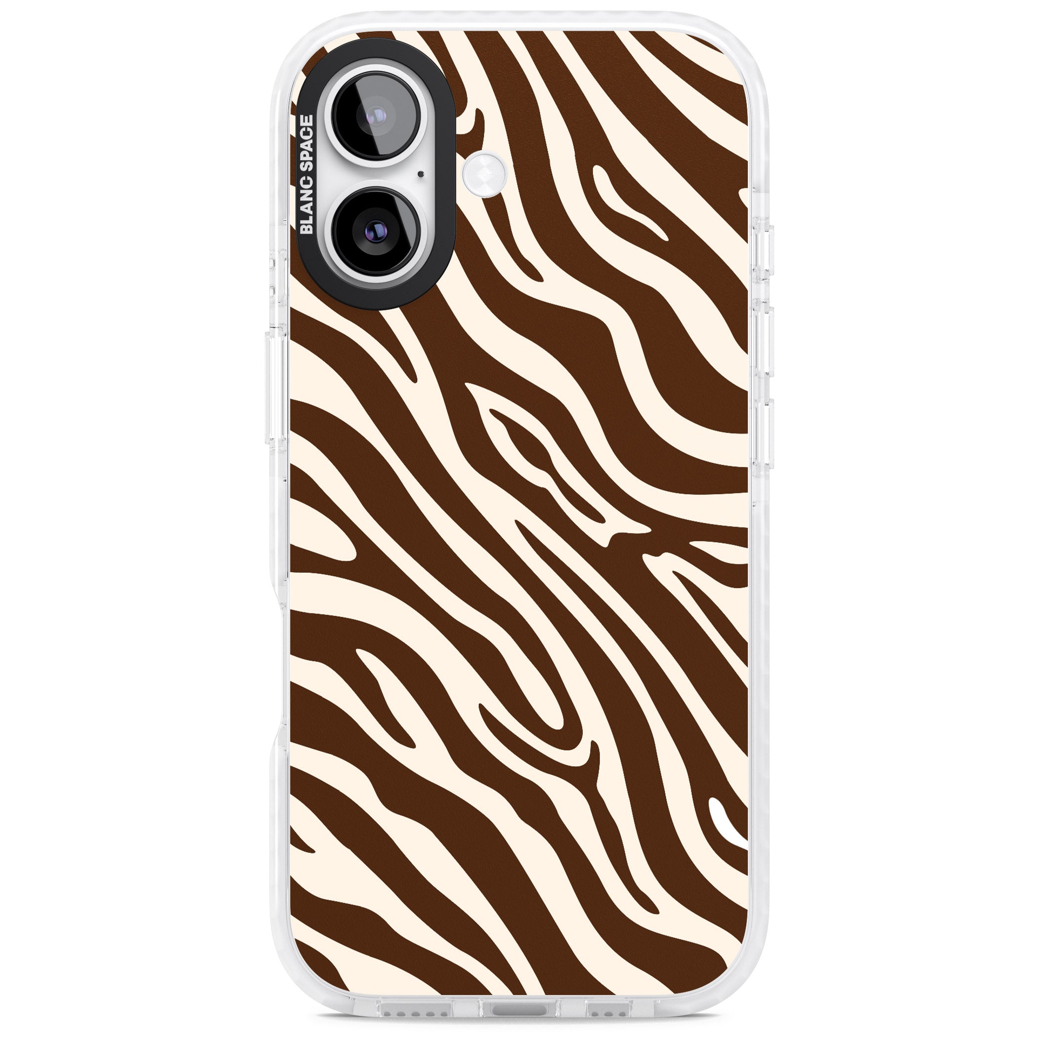 Brown & Cream Zebra iPhone 17 Impact Clear Phone Case