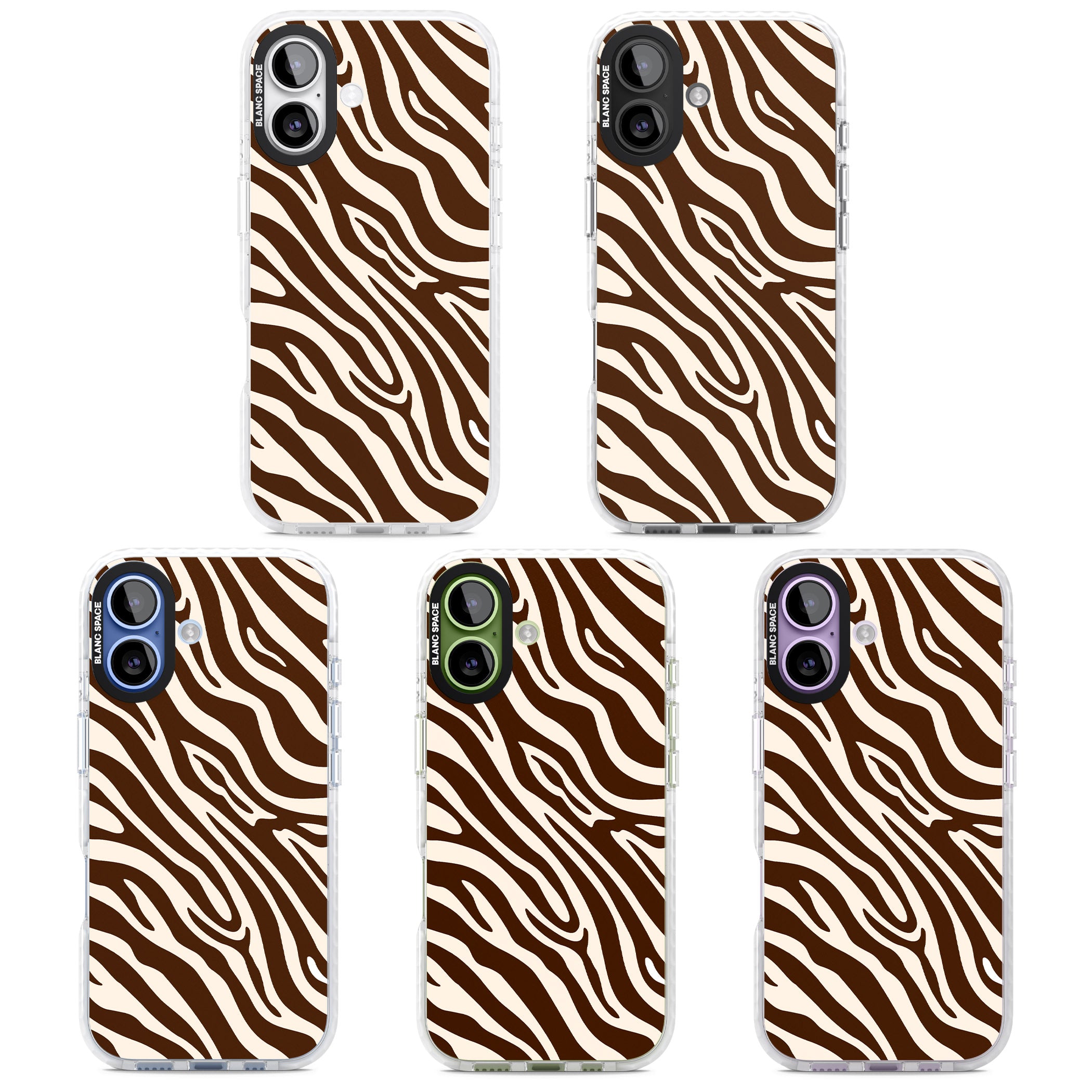 Brown & Cream Zebra iPhone 17 Impact Clear Phone Case APT Impact Protection