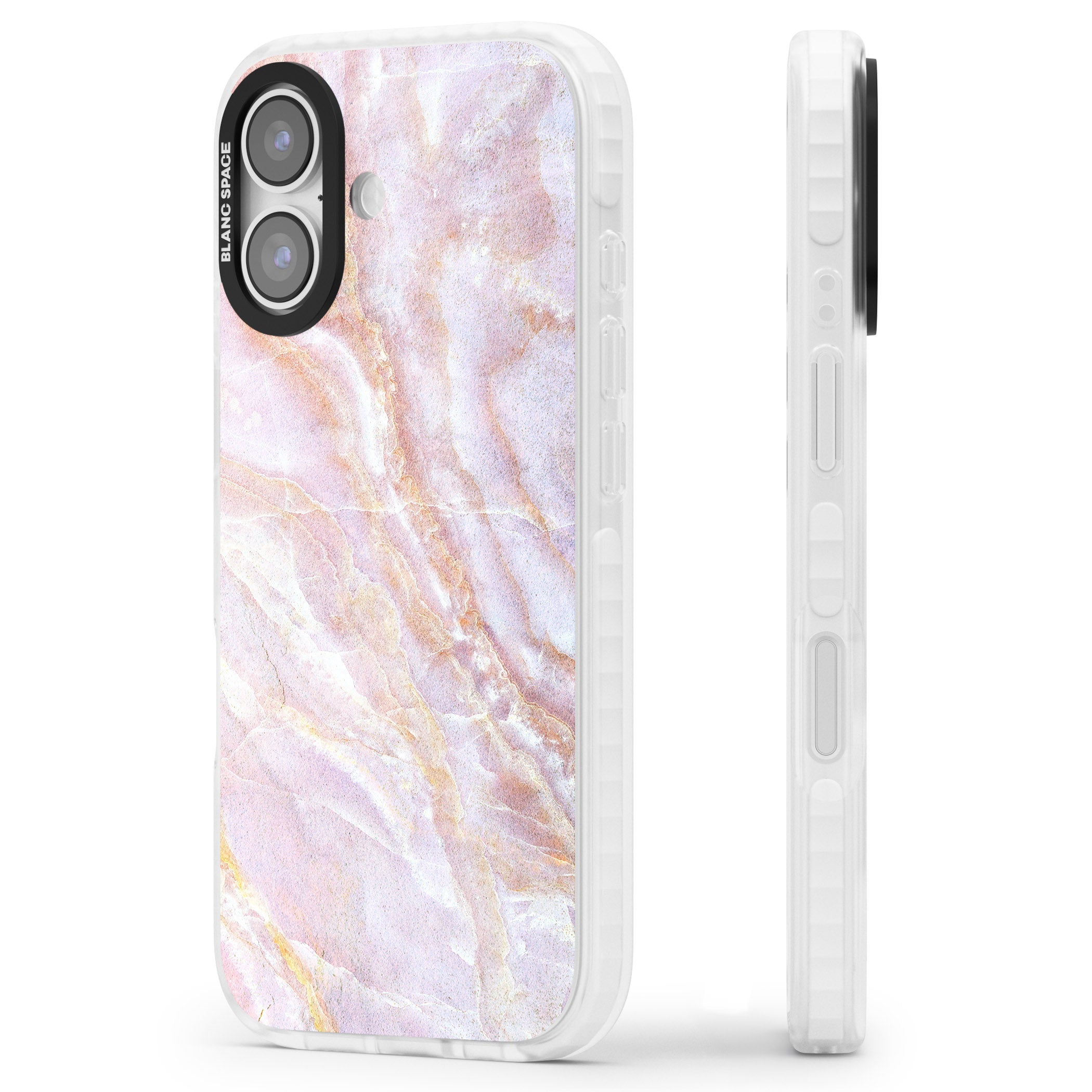 Soft Onyx Blush iPhone 17 Impact Clear Phone Case Side Profile