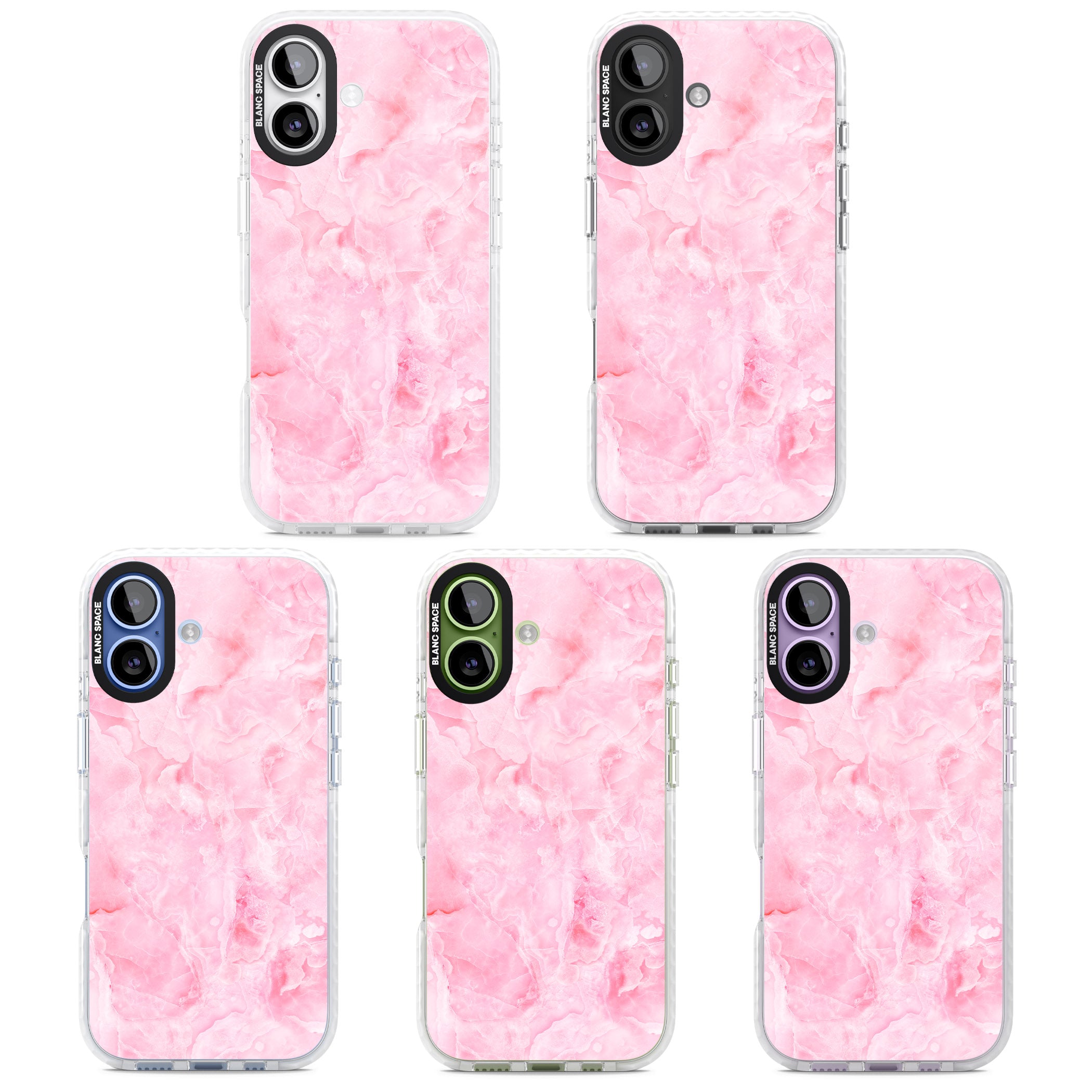 Pink Onyx Marble iPhone 17 Impact Clear Phone Case APT Impact Protection