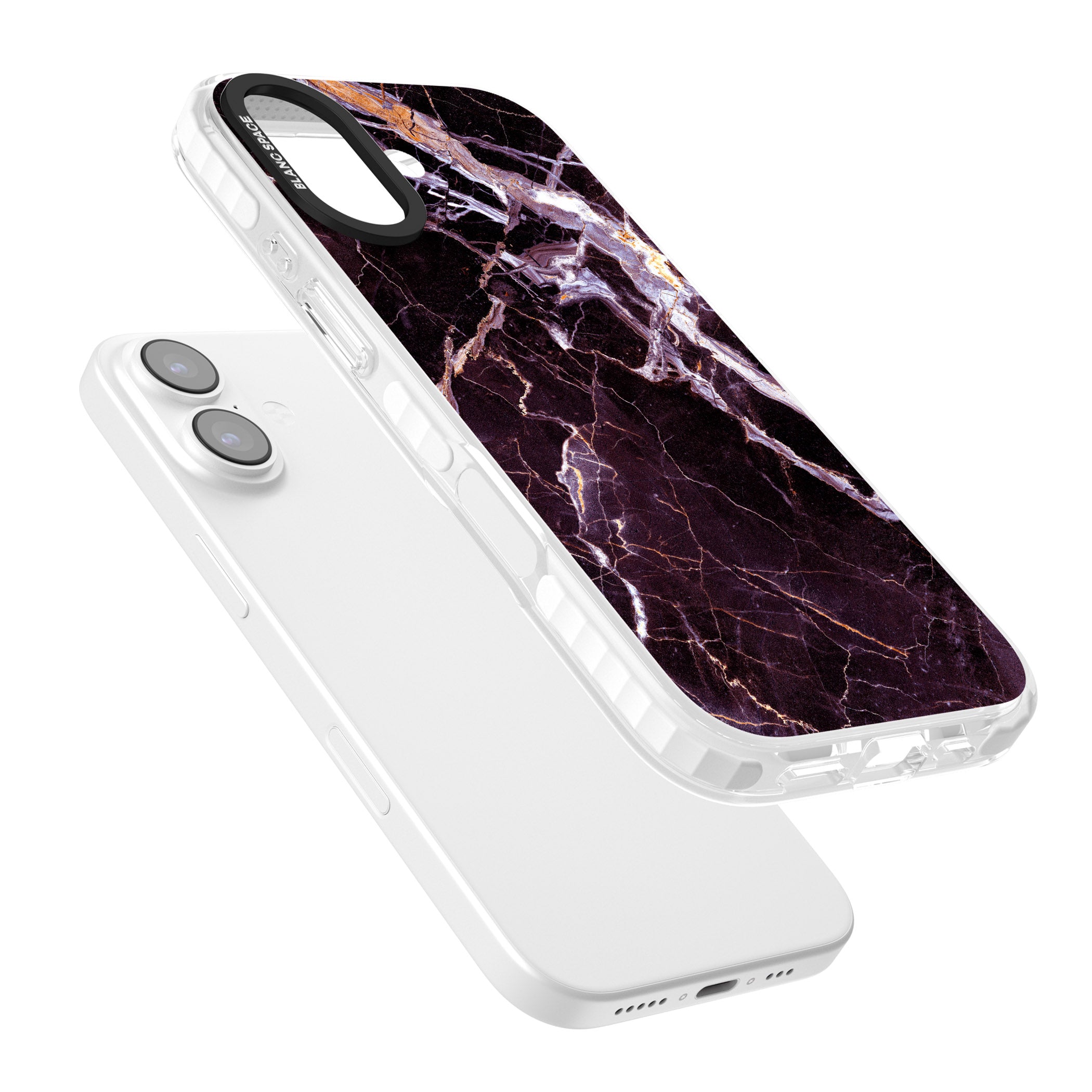 Violet Shatter Marble iPhone 17 Impact Clear Phone Case Colours