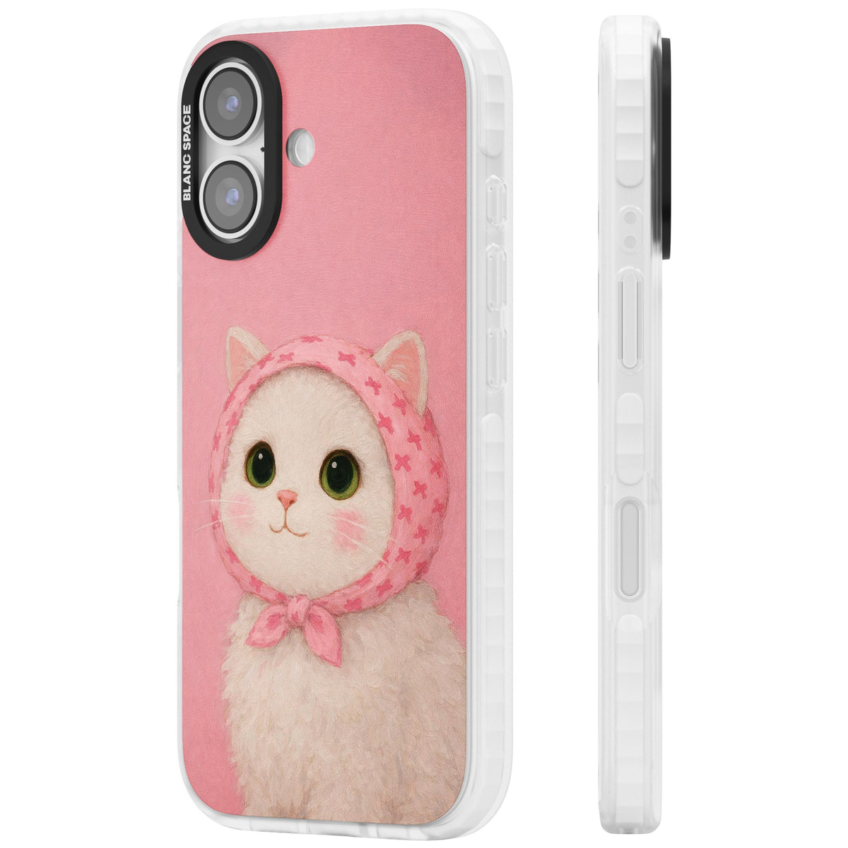Baby Blush Kitty iPhone 16 / iPhone 16 Plus / iPhone 17 Impact Clear Phone Case side