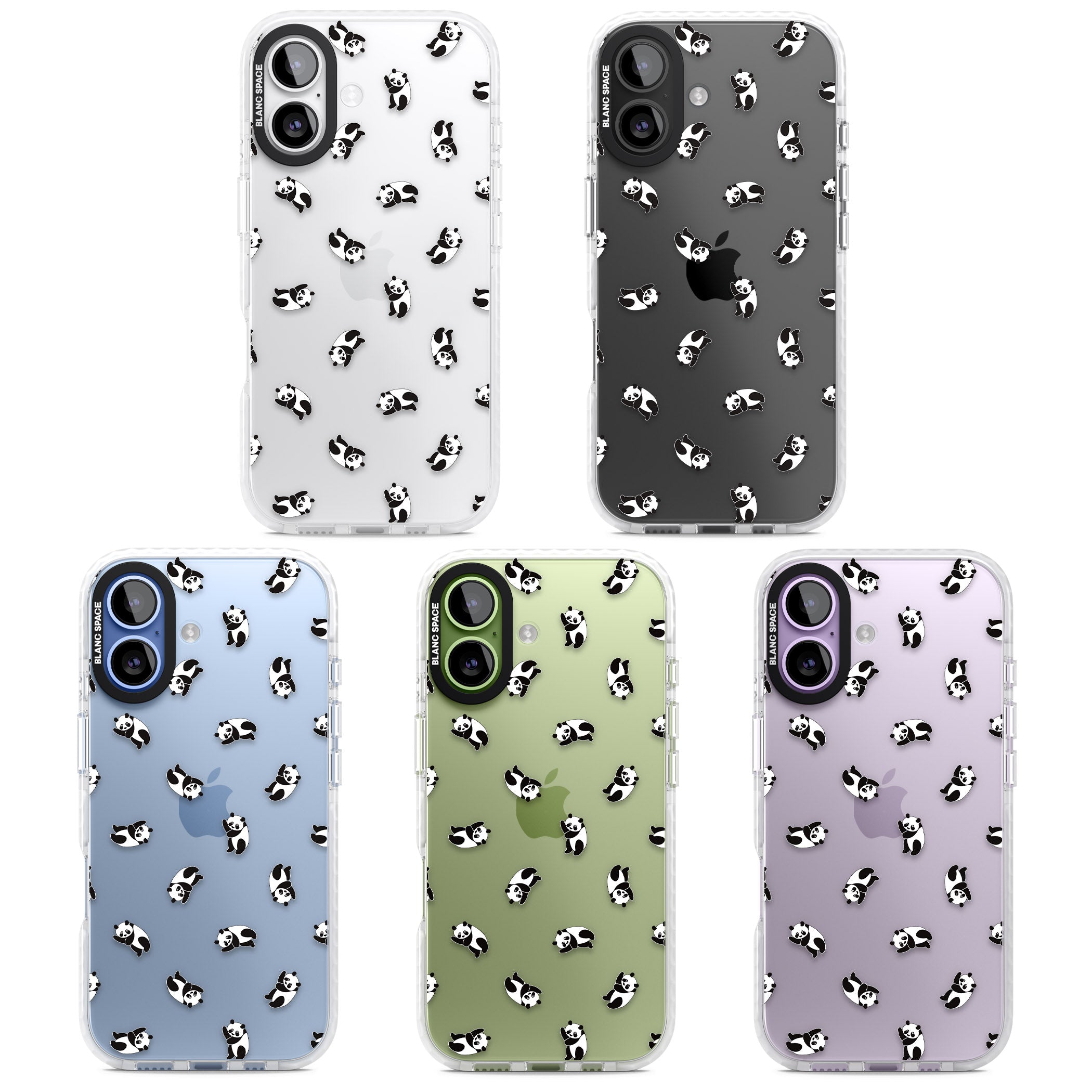 Tiny Panda Pattern iPhone 17 Impact Clear Phone Case APT Impact Protection