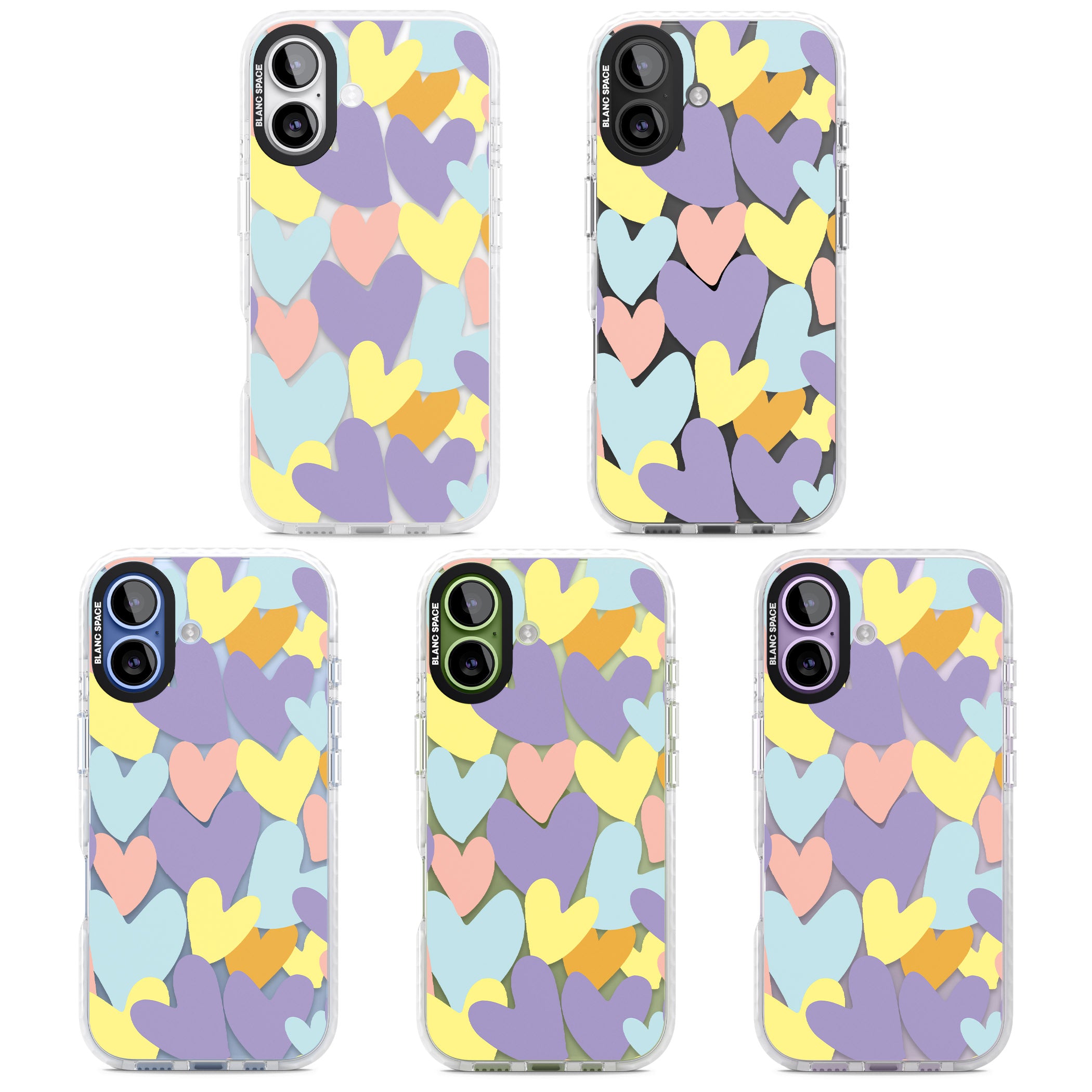 Pastel Hearts iPhone 17 Impact Clear Phone Case APT Impact Protection