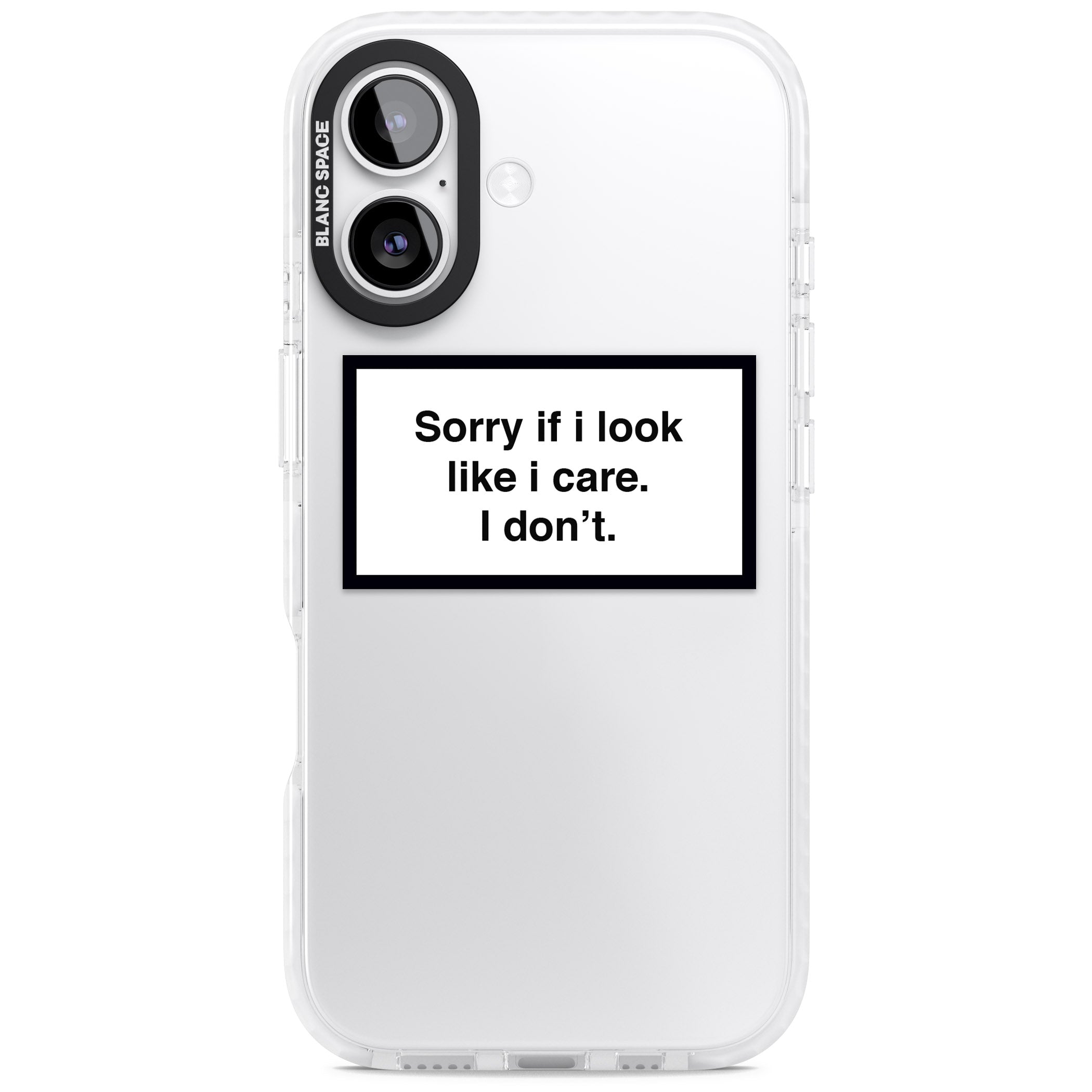 Sorry If I Look Like I Care iPhone 17 Impact Clear Phone Case