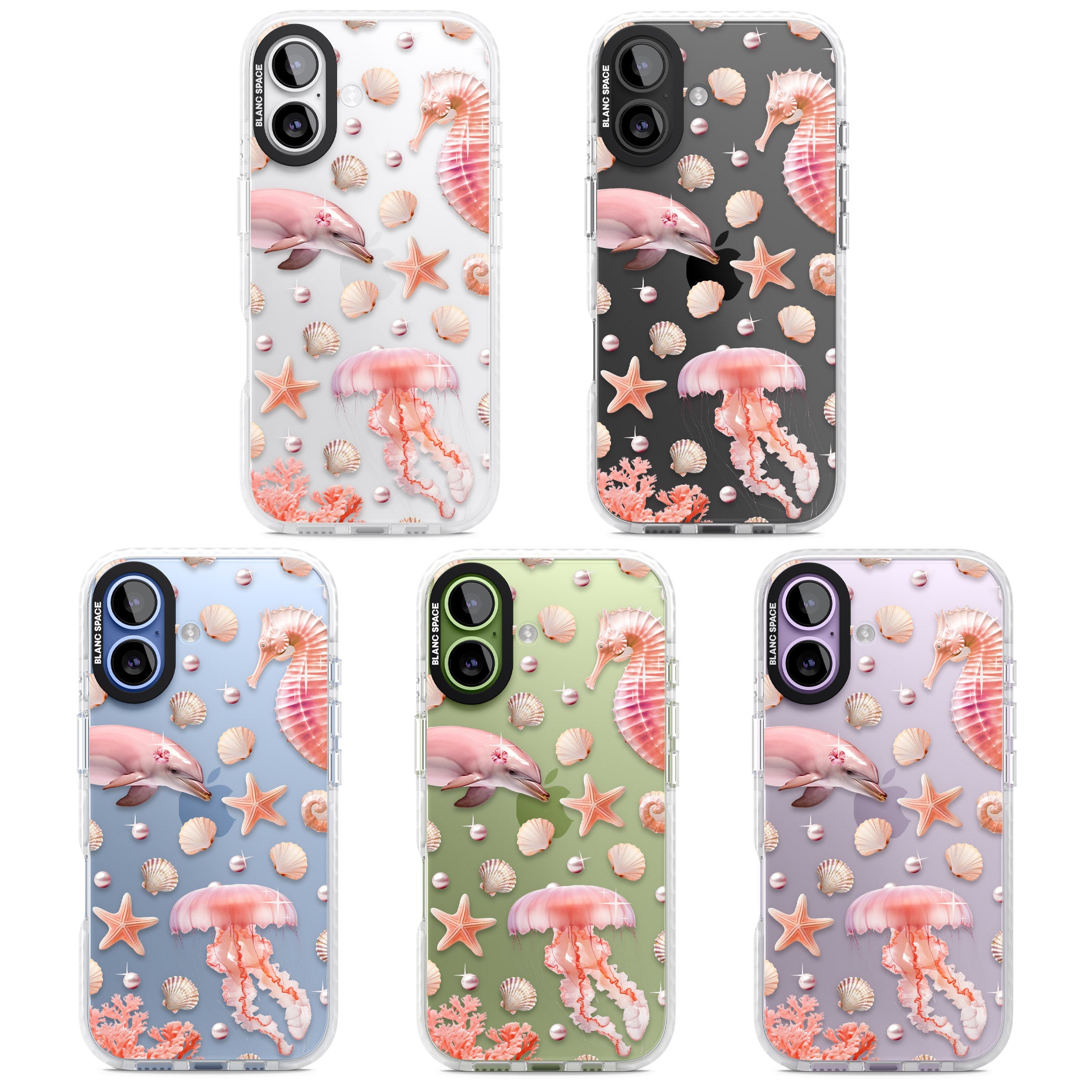 Pink Sealife iPhone 17 Impact Clear Phone Case APT Impact Protection