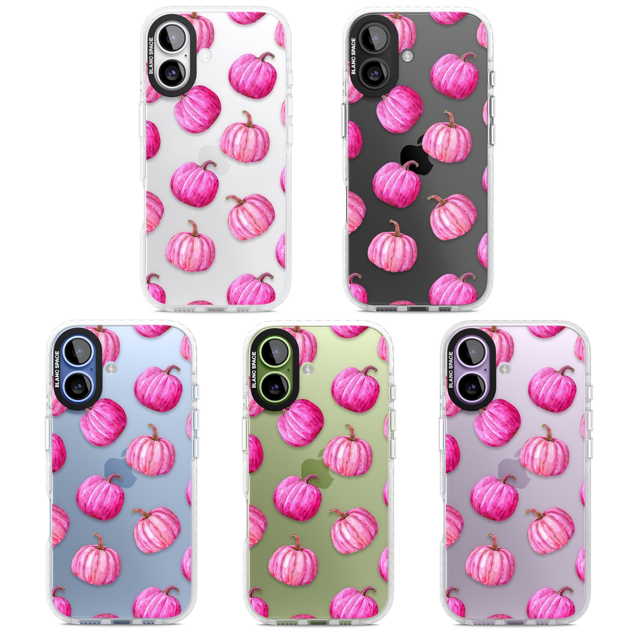 Pink Pumpkins iPhone 17 Impact Clear Phone Case APT Impact Protection