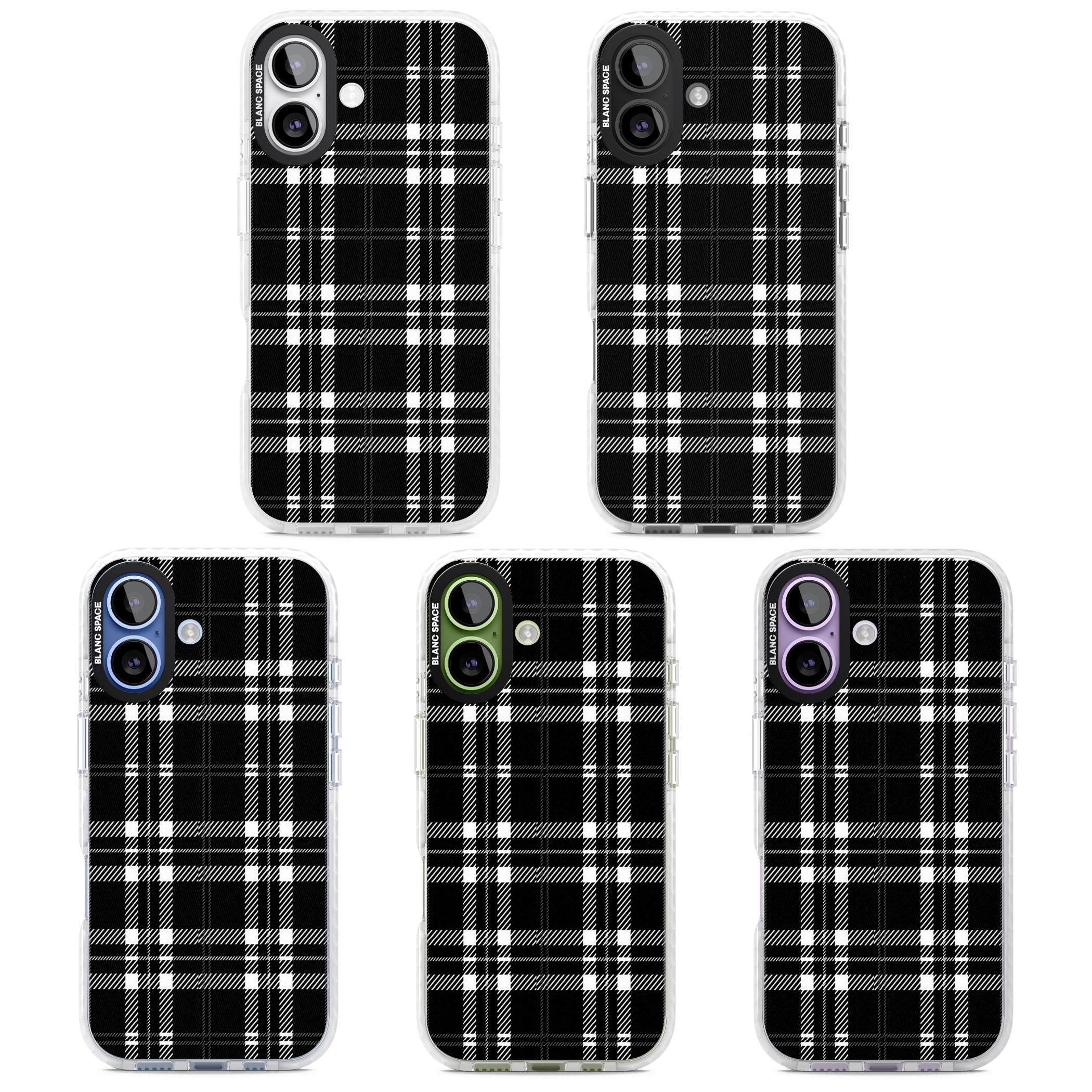 Divine Black Plaid iPhone 17 Impact Clear Phone Case APT Impact Protection