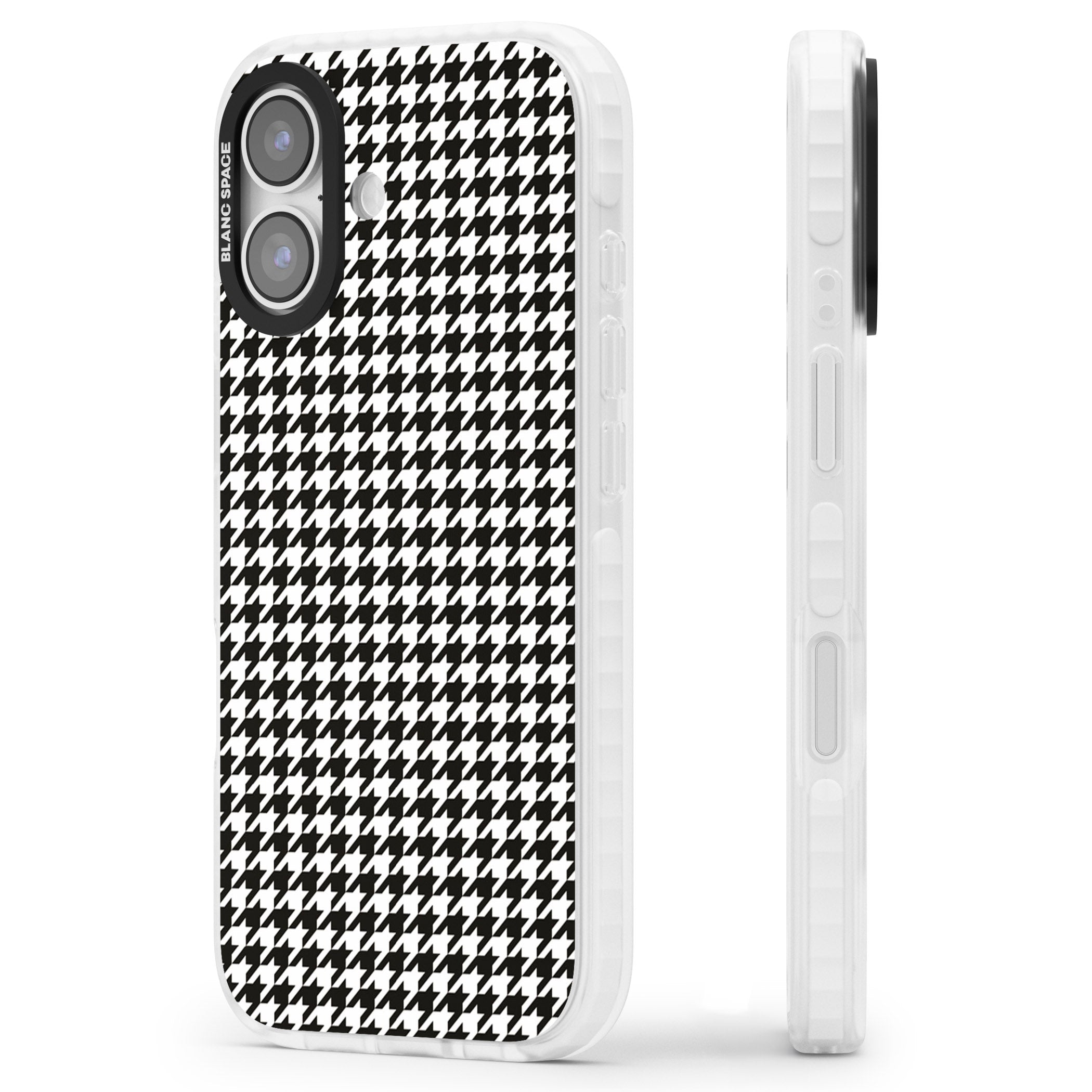 Chic Houndstooth Check iPhone 17 Impact Clear Phone Case Side Profile