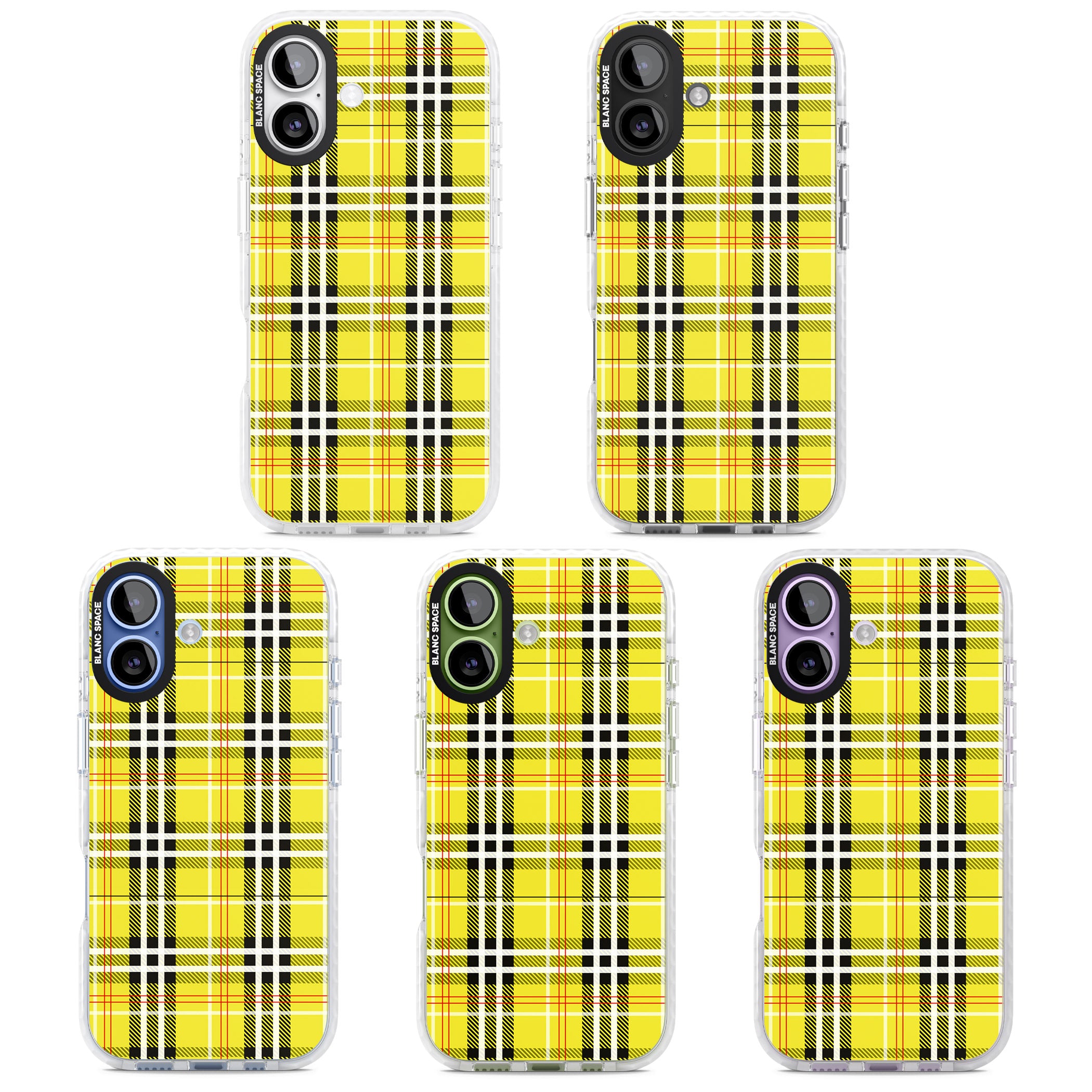 Yellow Plaid iPhone 17 Impact Clear Phone Case APT Impact Protection