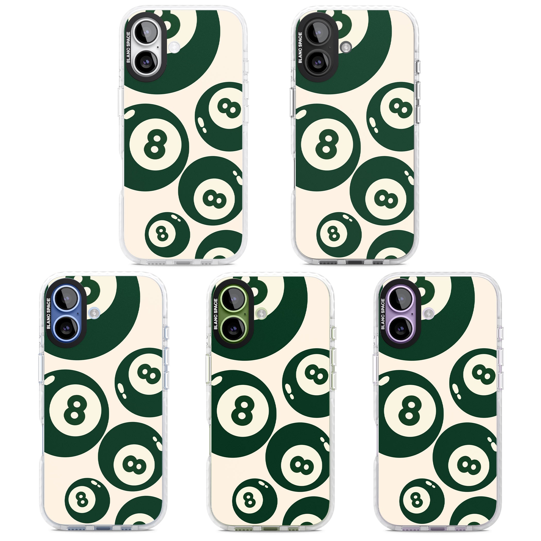 Green Eight Balls iPhone 17 Impact Clear Phone Case APT Impact Protection