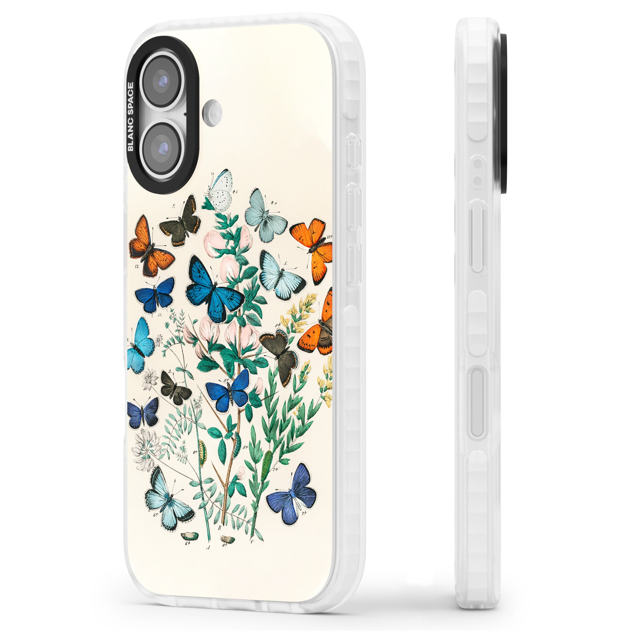 European Butterflies iPhone 17 Impact Clear Phone Case Side Profile