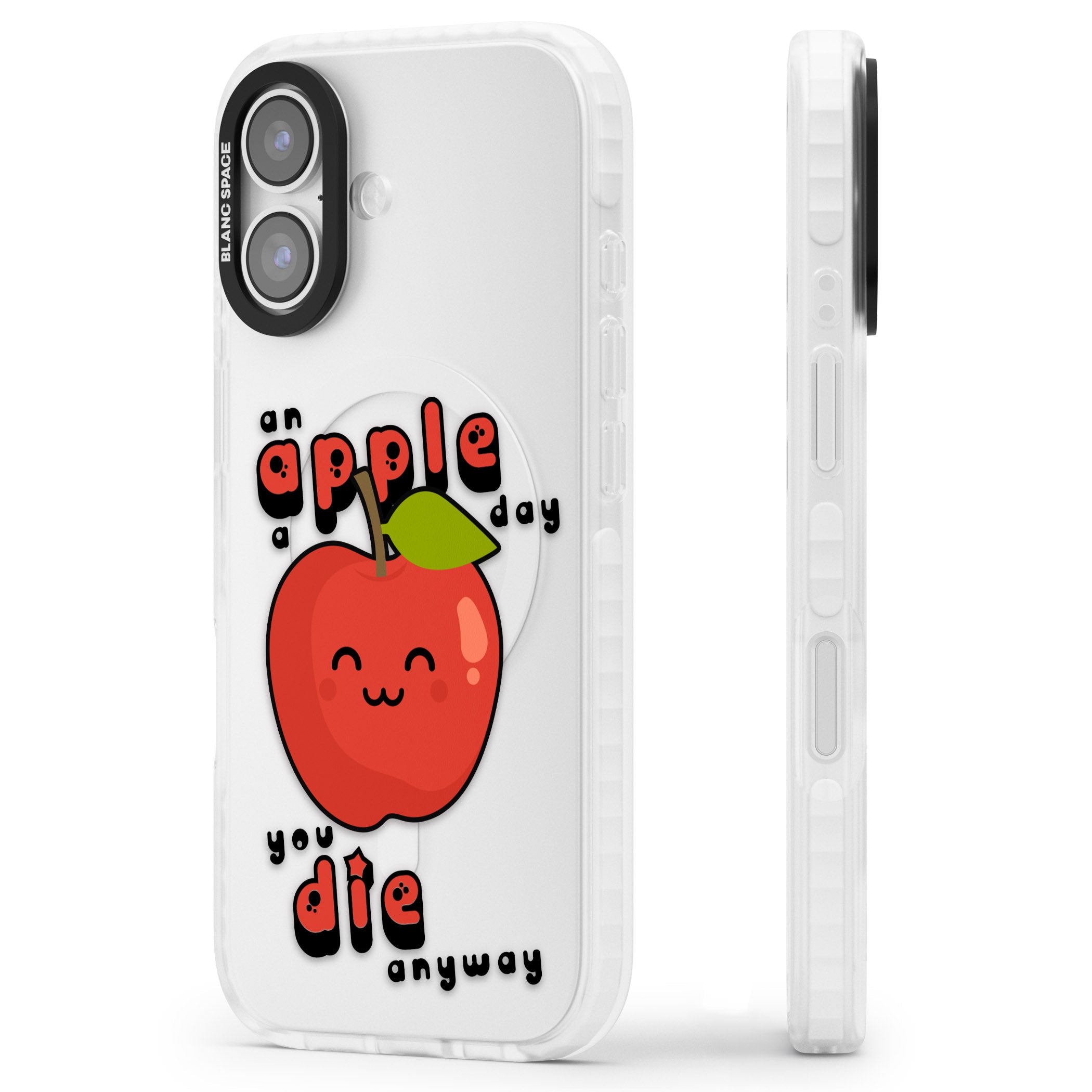 An Apple A Day iPhone 17 Impact Clear Phone Case Side Profile