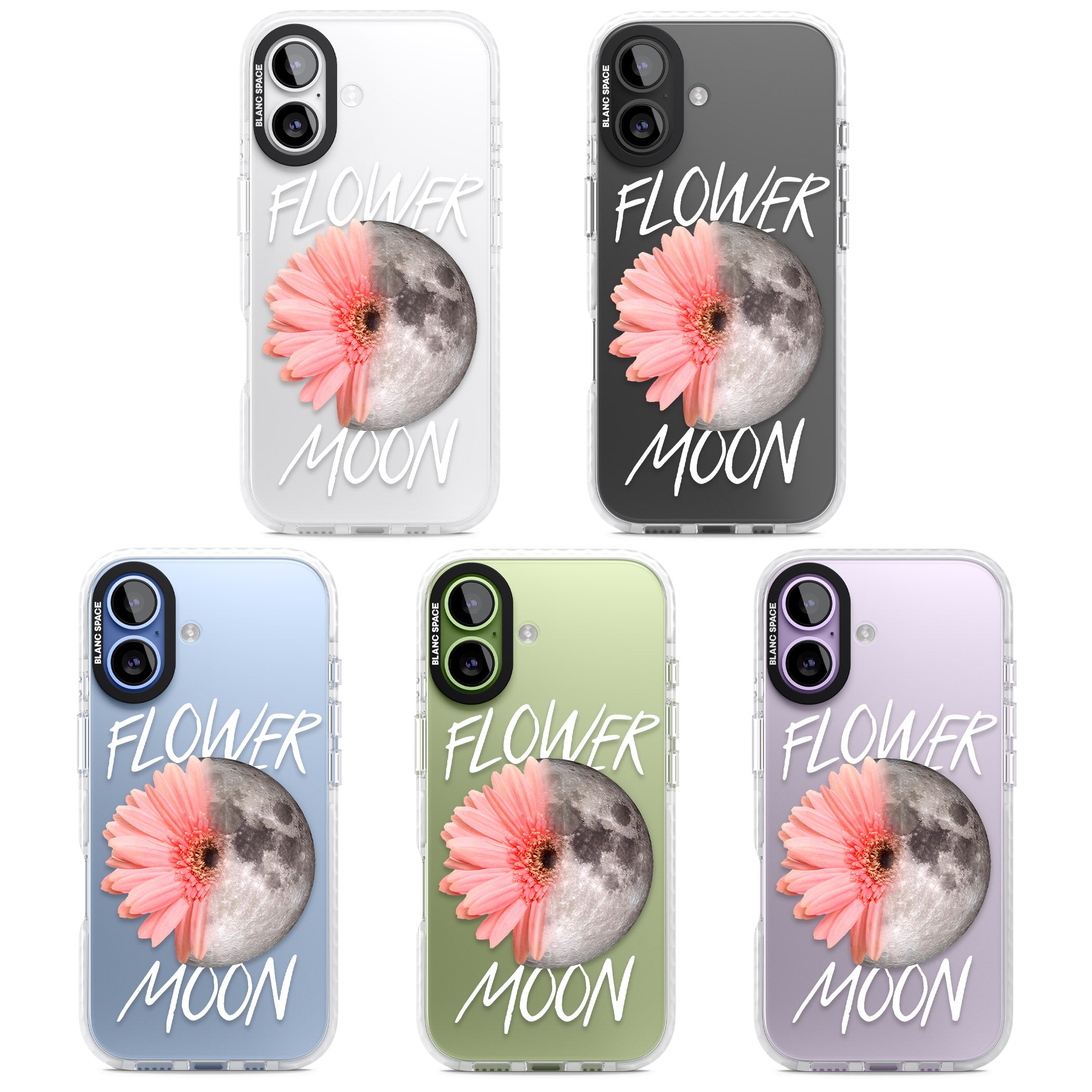 Flower Moon iPhone 17 Impact Clear Phone Case APT Impact Protection