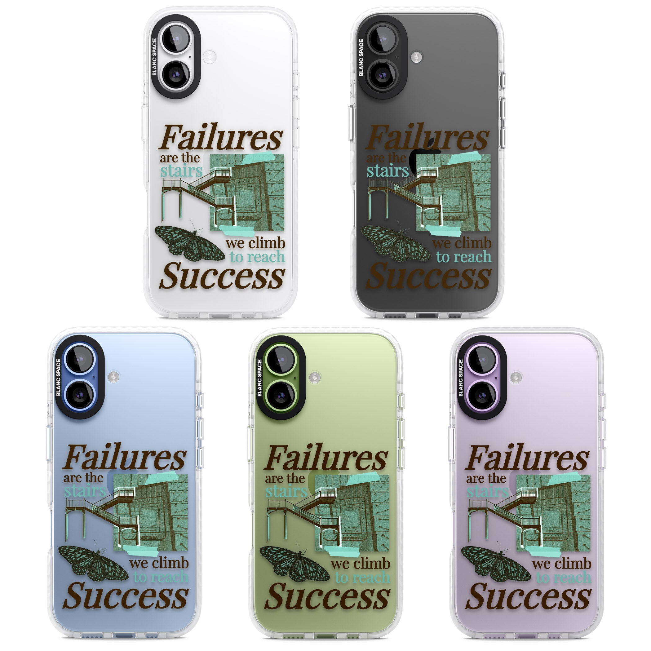 Fail To Succeed iPhone 17 Impact Clear Phone Case APT Impact Protection