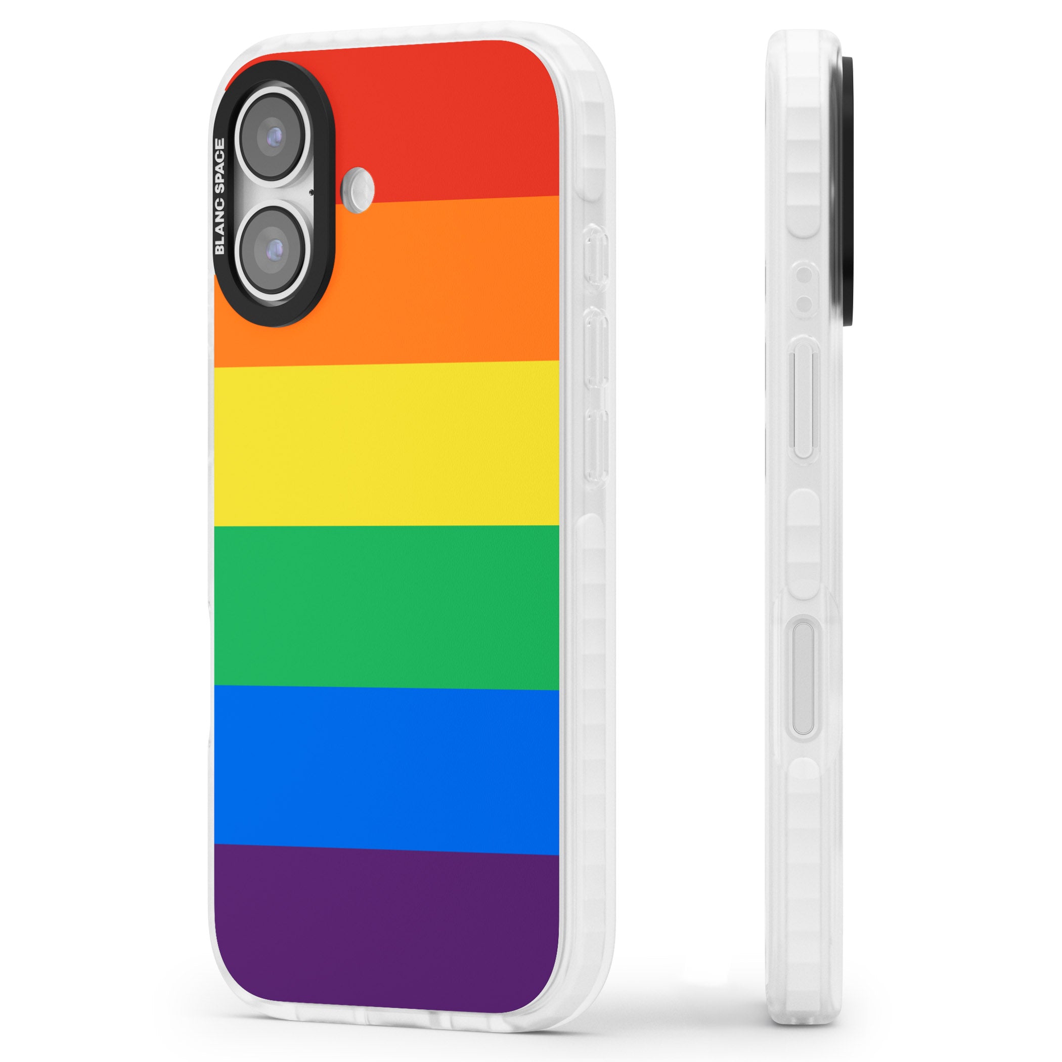 Rainbow Stripes iPhone 17 Impact Clear Phone Case Side Profile