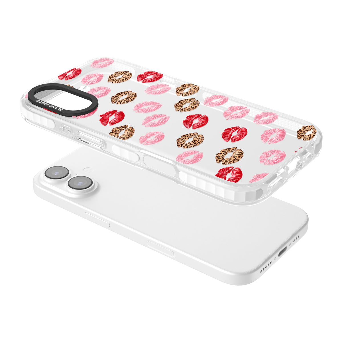 Wild Kisses iPhone 16 / iPhone 16 Plus / iPhone 17 Impact Clear Phone Case angled