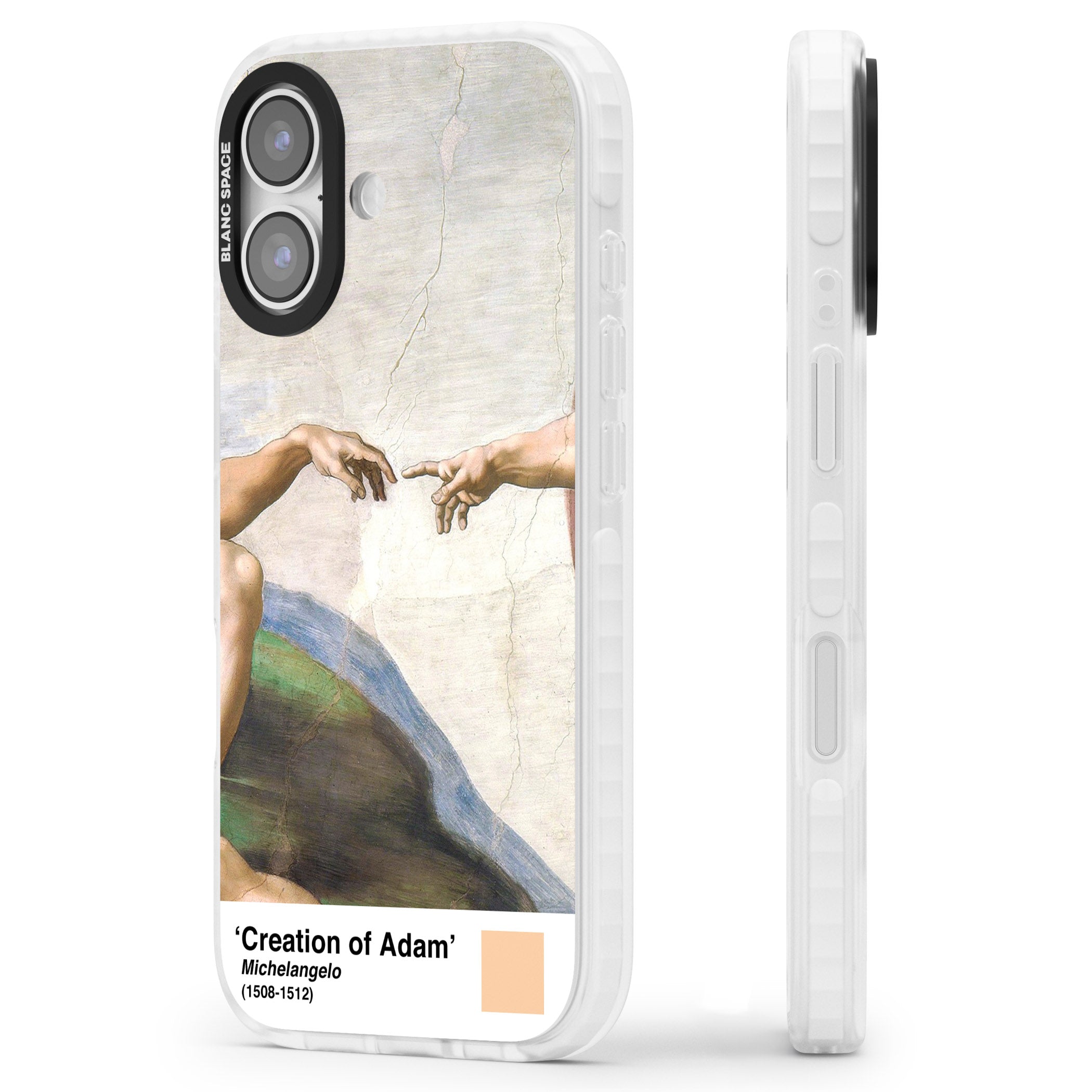 Creation Of Adam iPhone 17 Impact Clear Phone Case Side Profile