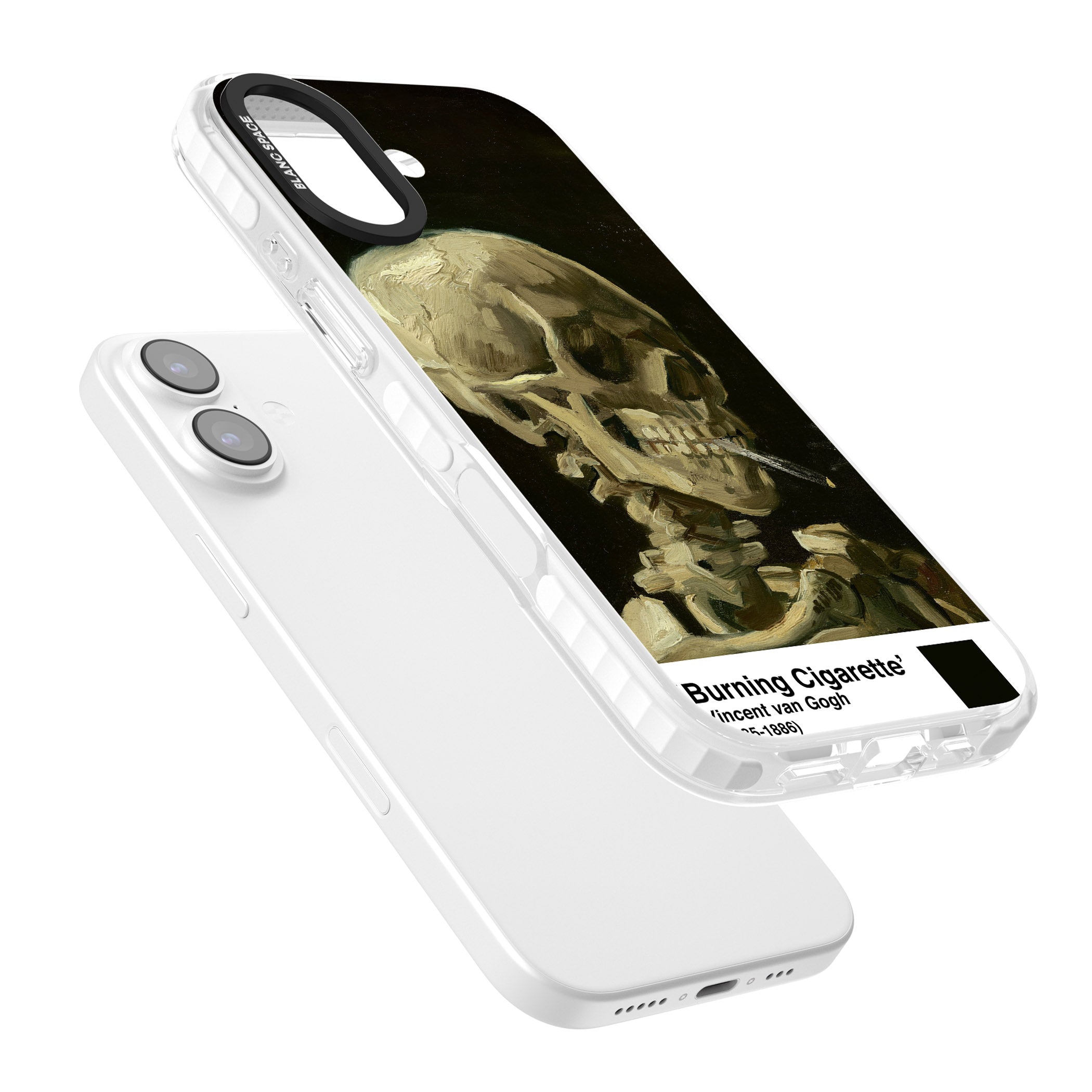 Skull Of A Skeleton With Burning Cigarette iPhone 17 Impact Clear Phone Case Colours