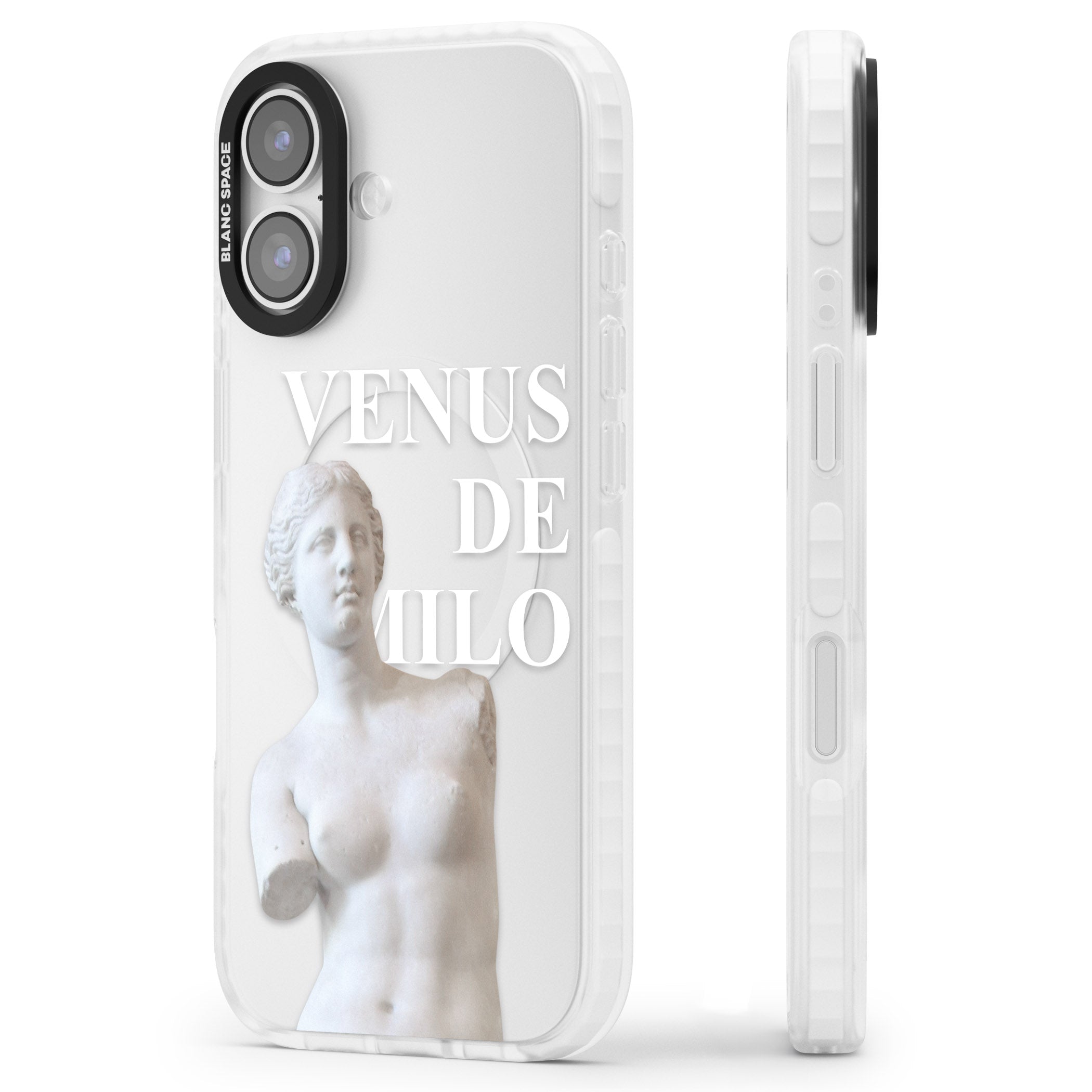 Venus De Milo Cutout iPhone 17 Impact Clear Phone Case Side Profile