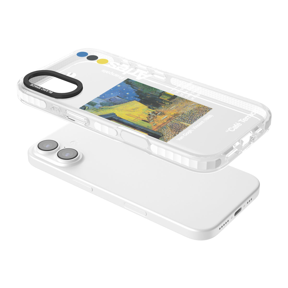 Cafe Terrace At Night iPhone 16 / iPhone 16 Plus / iPhone 17 Impact Clear Phone Case angled