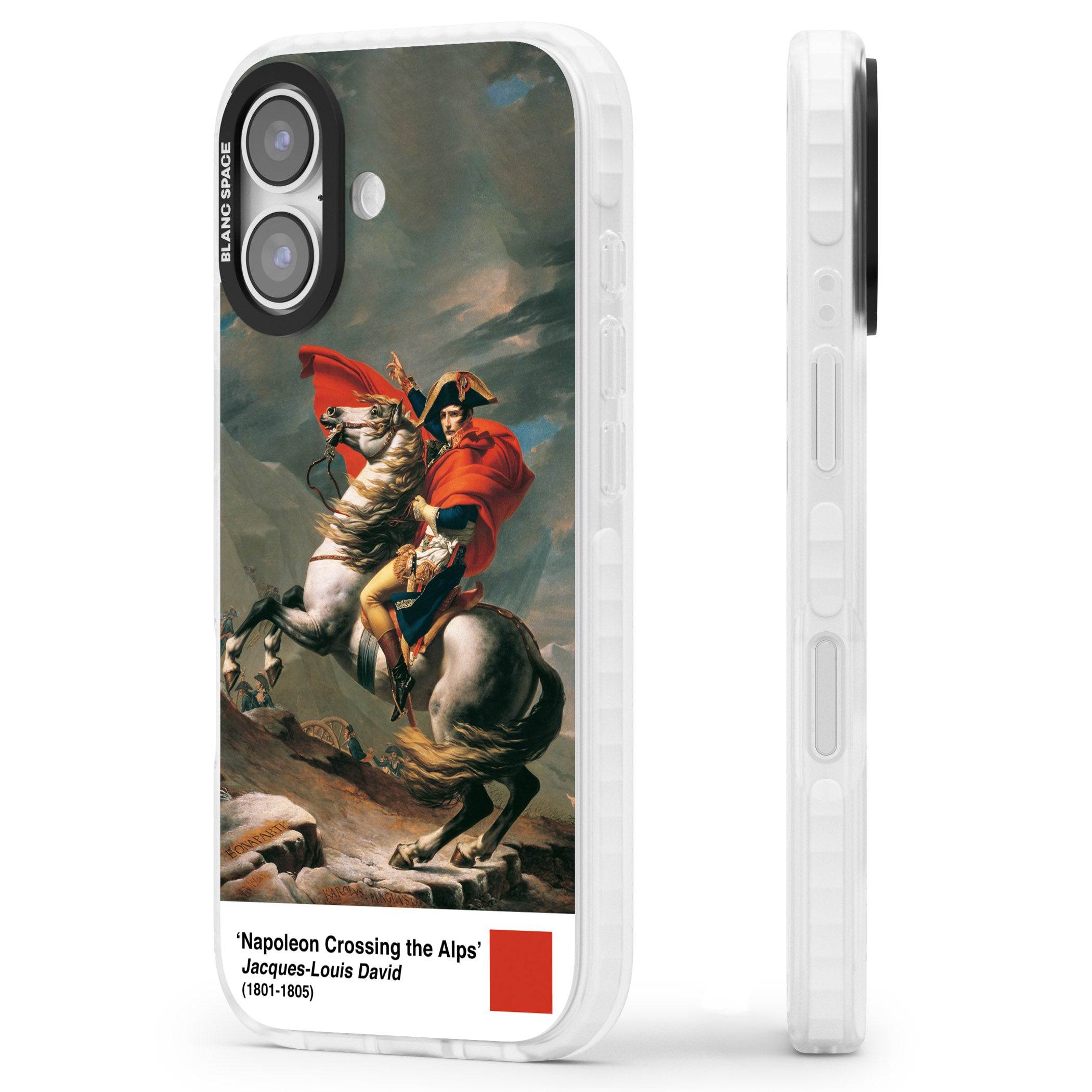 Napoleon Crossing The Alps iPhone 17 Impact Clear Phone Case Side Profile