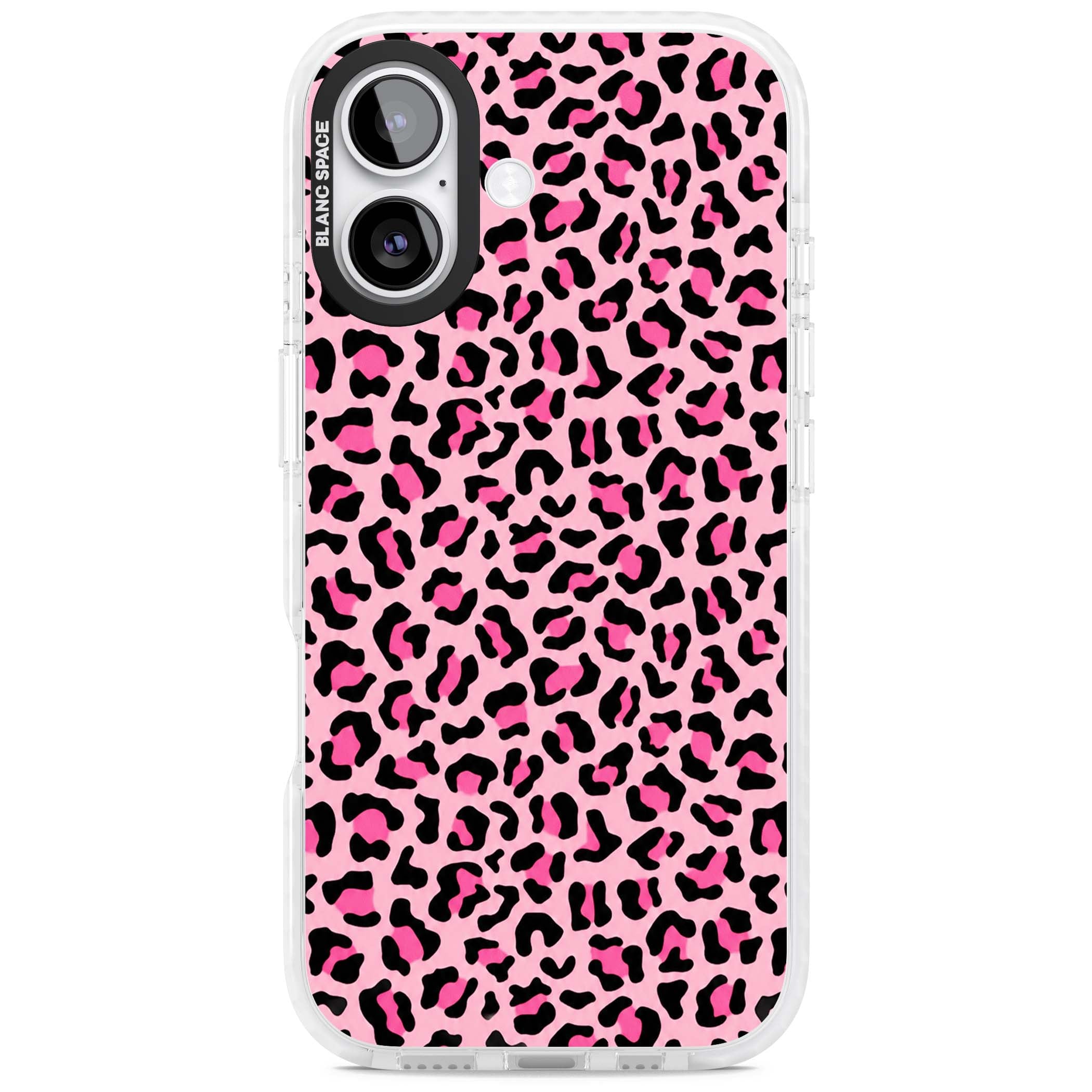 Pink Leopard baddie iPhone case | Black Impact case for iPhone 17