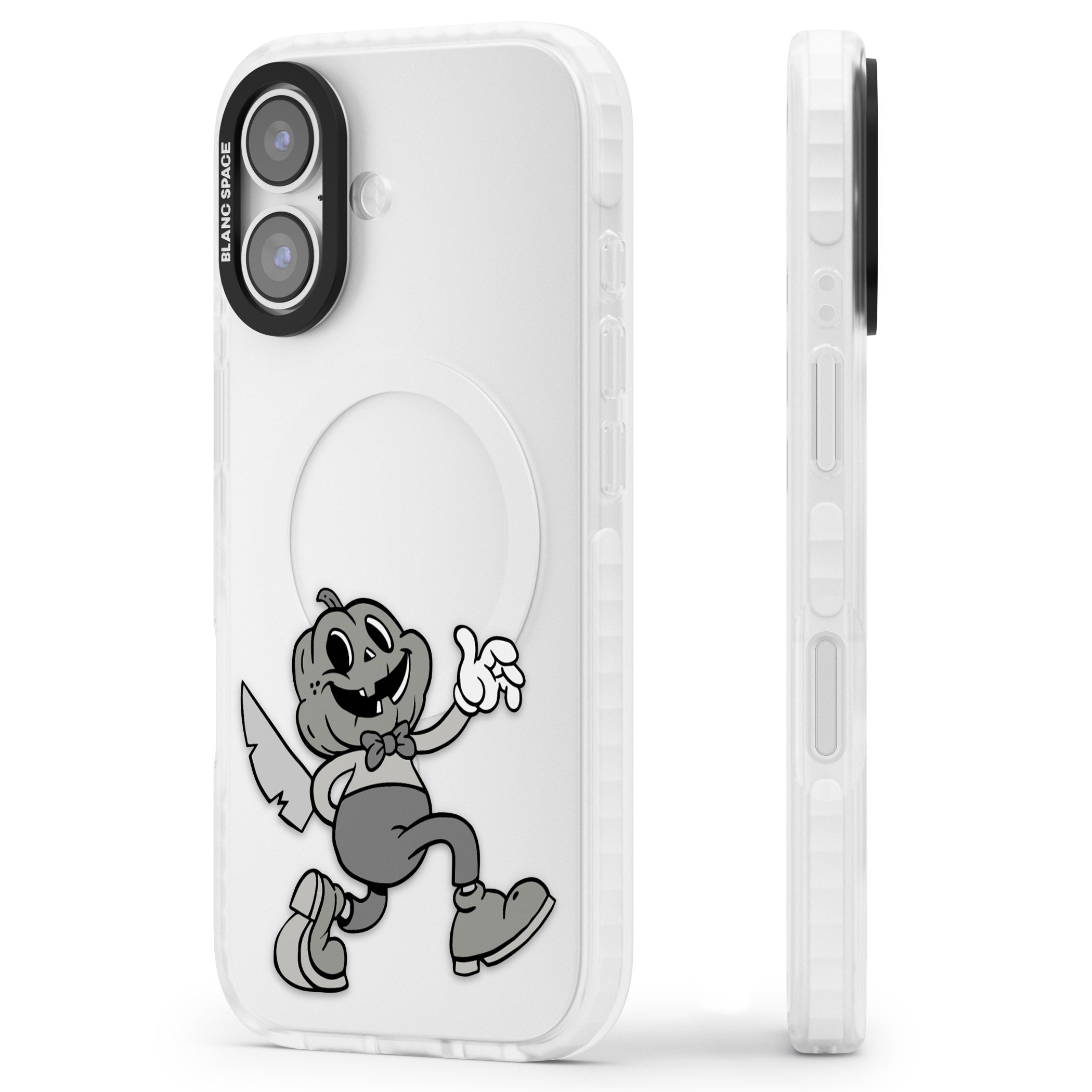 Jack O' Slasher iPhone 17 Impact Clear Phone Case Side Profile