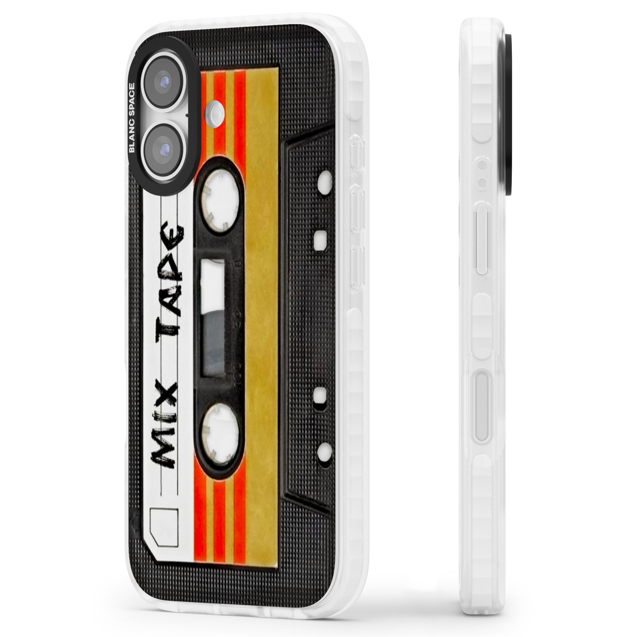 Retro Mix Tape iPhone 17 Impact Clear Phone Case Side Profile