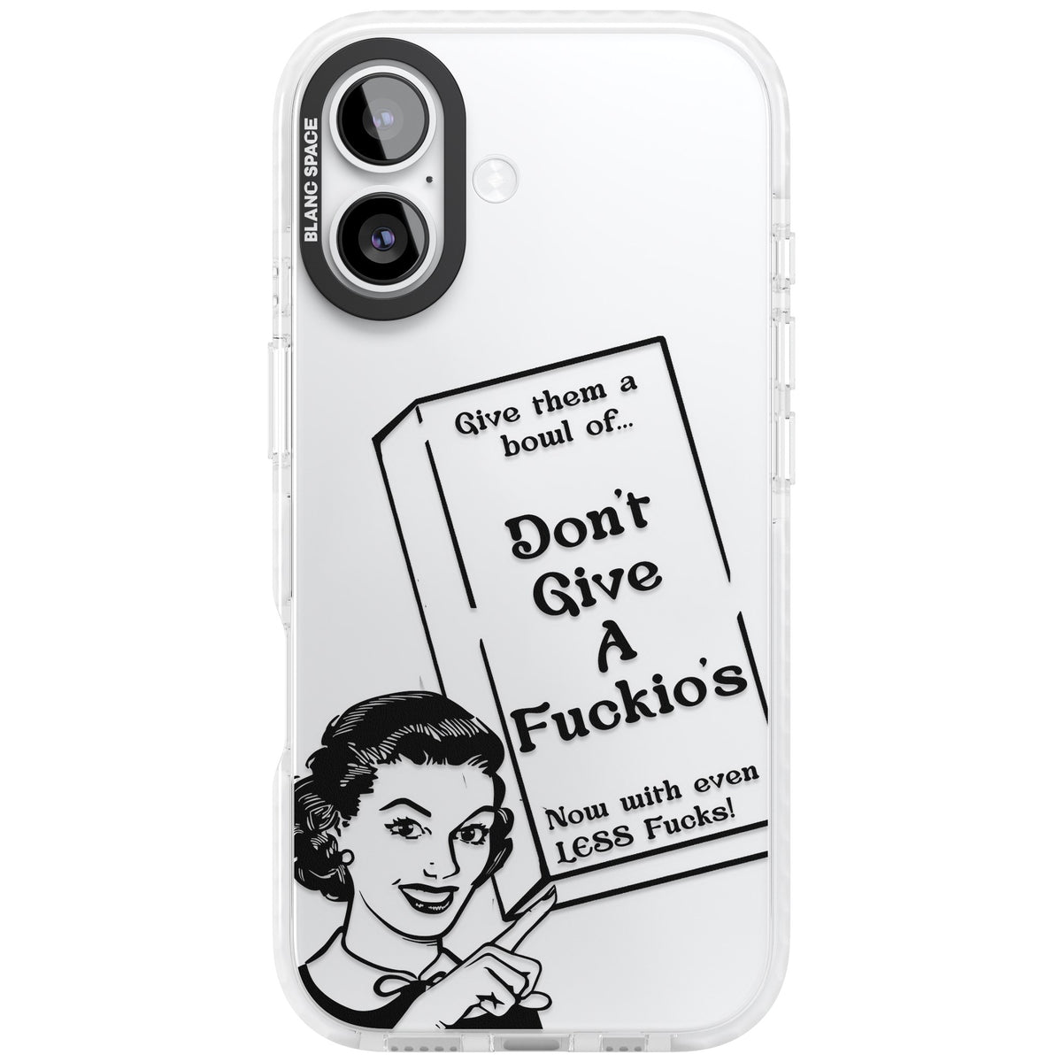 Dont Give A F Ckios Cereal iPhone 16 / iPhone 16 Plus / iPhone 17 Impact Clear Phone Case front