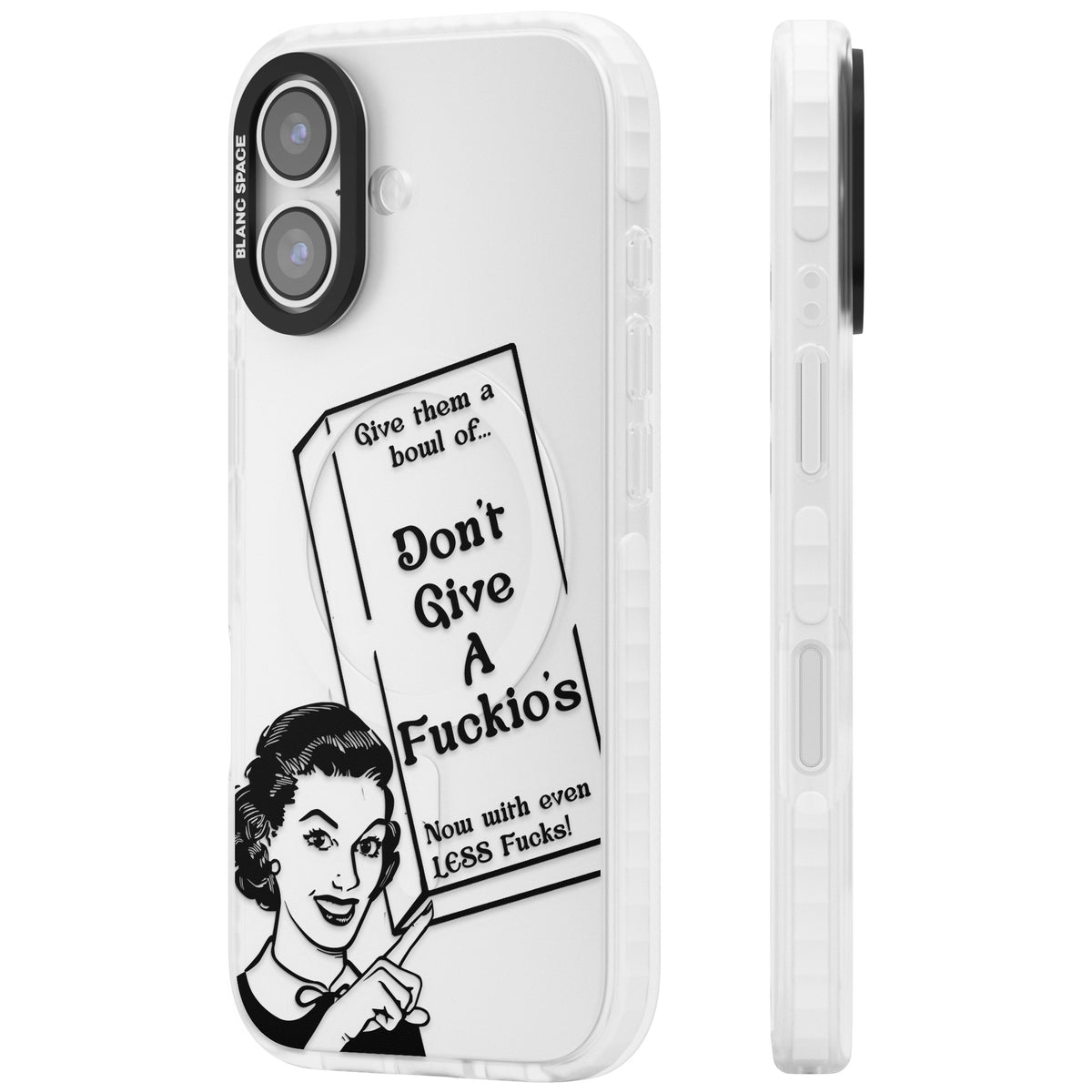 Dont Give A F Ckios Cereal iPhone 16 / iPhone 16 Plus / iPhone 17 Impact Clear Phone Case side