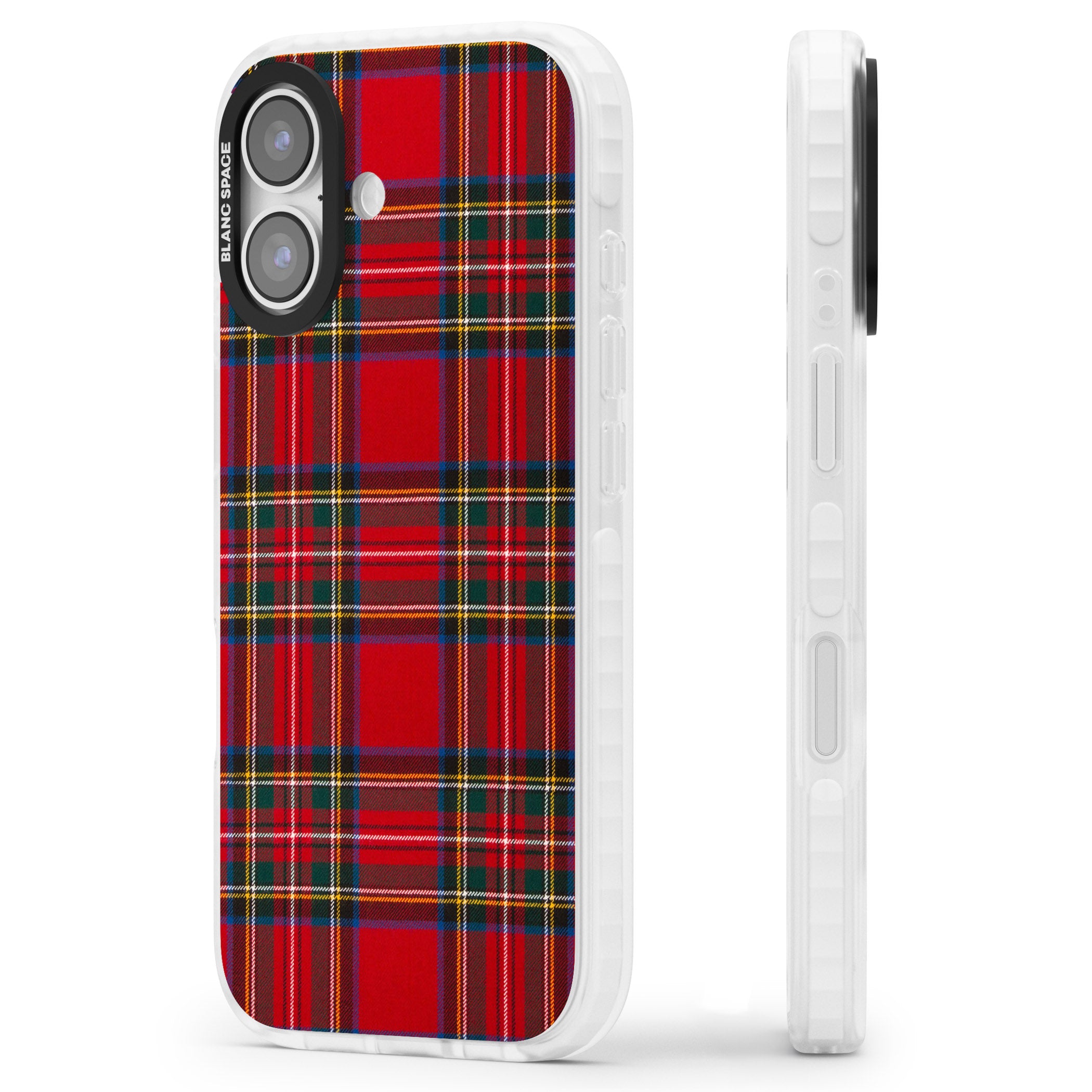 Royal Stewart Tartan iPhone 17 Impact Clear Phone Case Side Profile