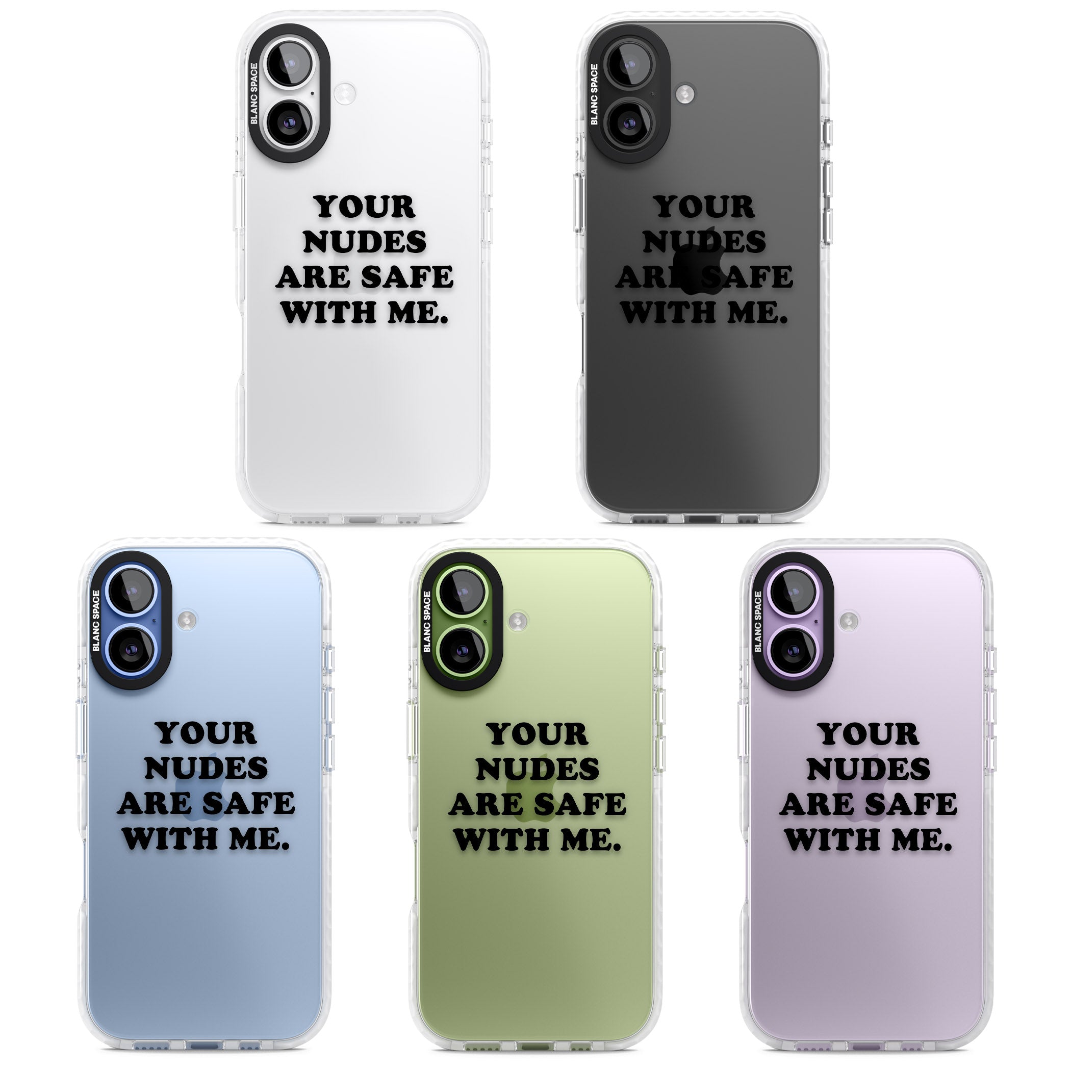 Your Nudes Are Safe Black iPhone 17 Impact Clear Phone Case APT Impact Protection