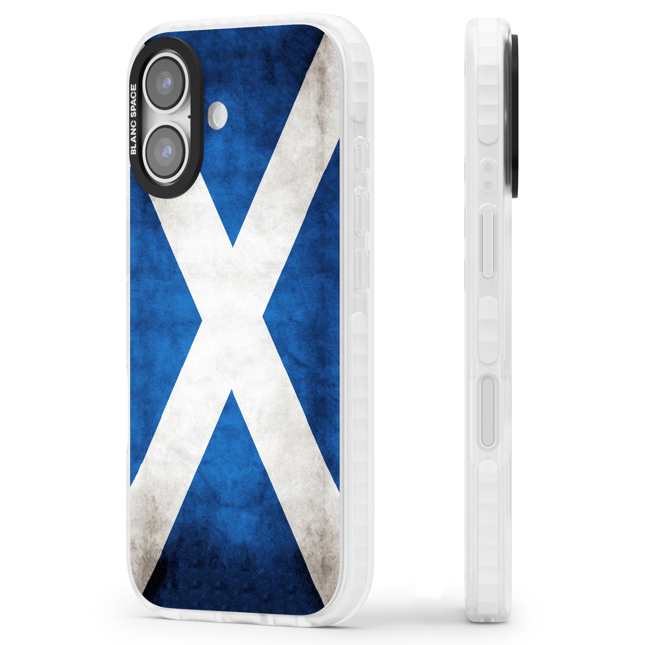 Scotland Saltire Flag iPhone 17 Impact Clear Phone Case Side Profile