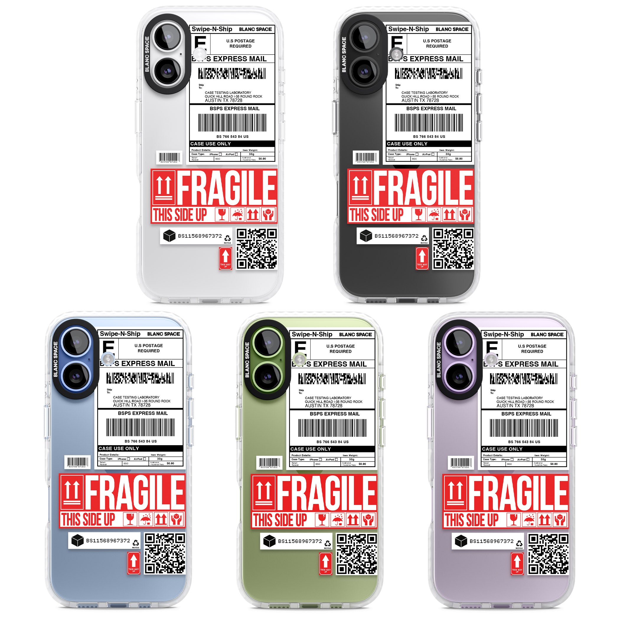 Shipping Label iPhone 17 Impact Clear Phone Case APT Impact Protection