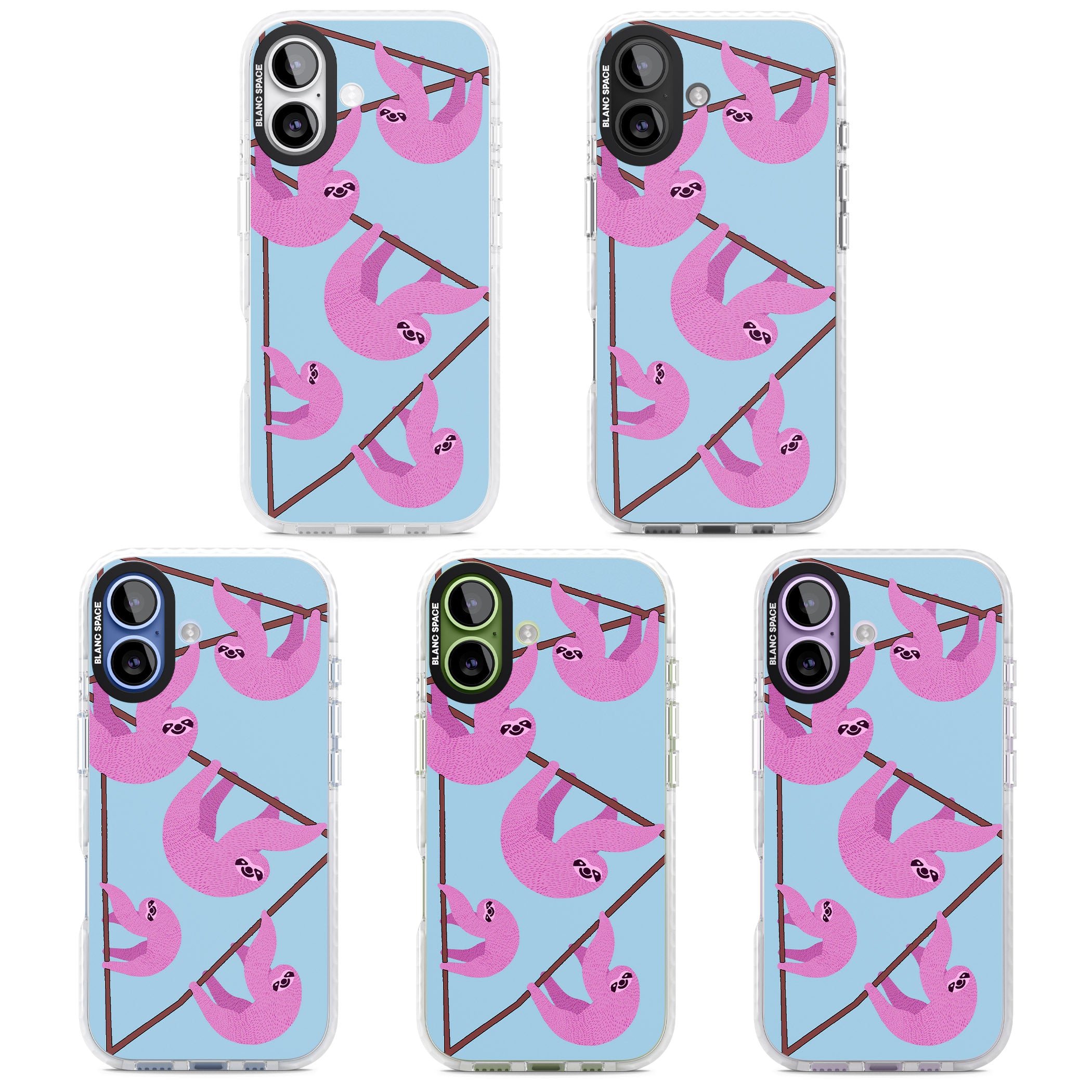 Pink Sloth iPhone 17 Impact Clear Phone Case APT Impact Protection