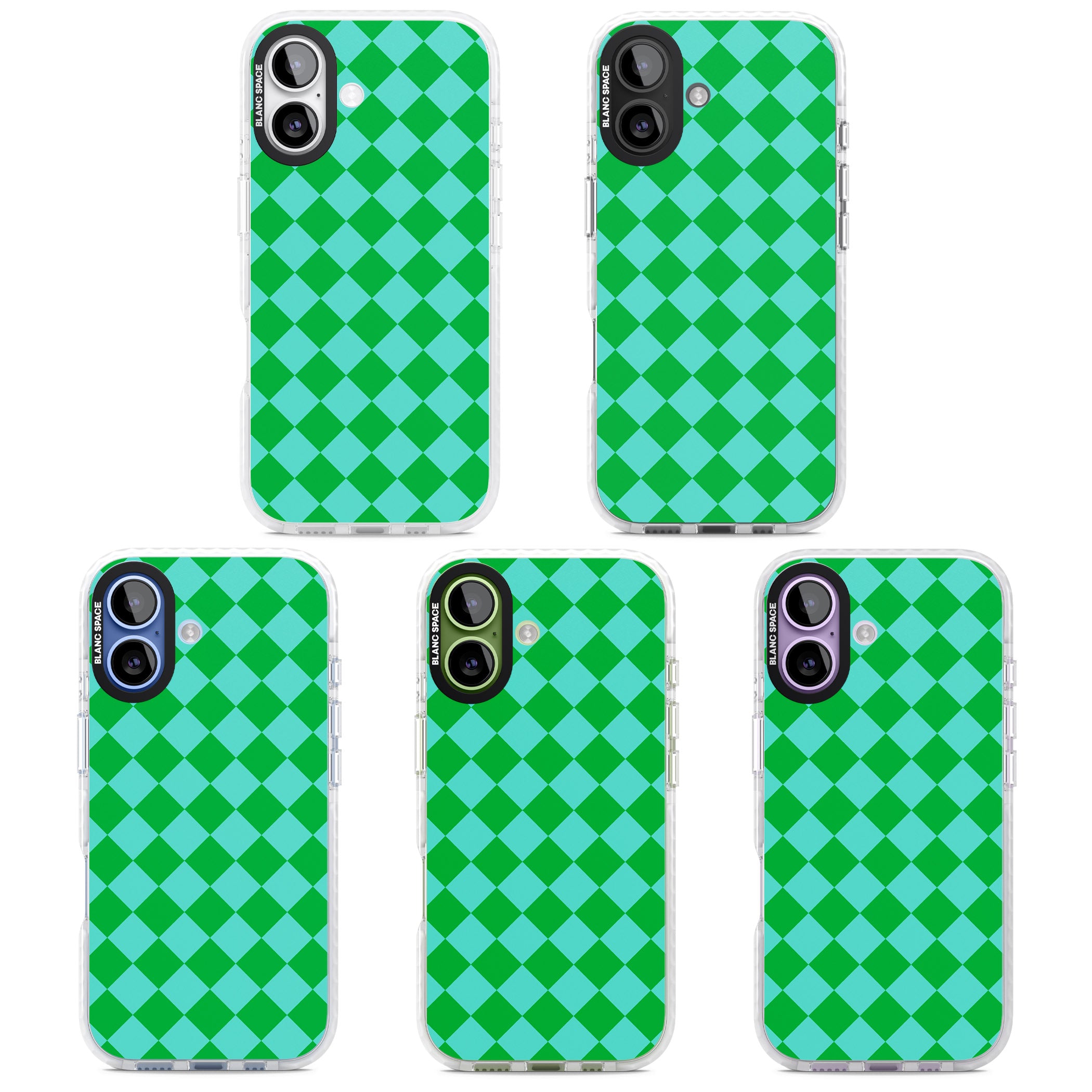 Retro Green Diamond Plaid iPhone 17 Impact Clear Phone Case APT Impact Protection