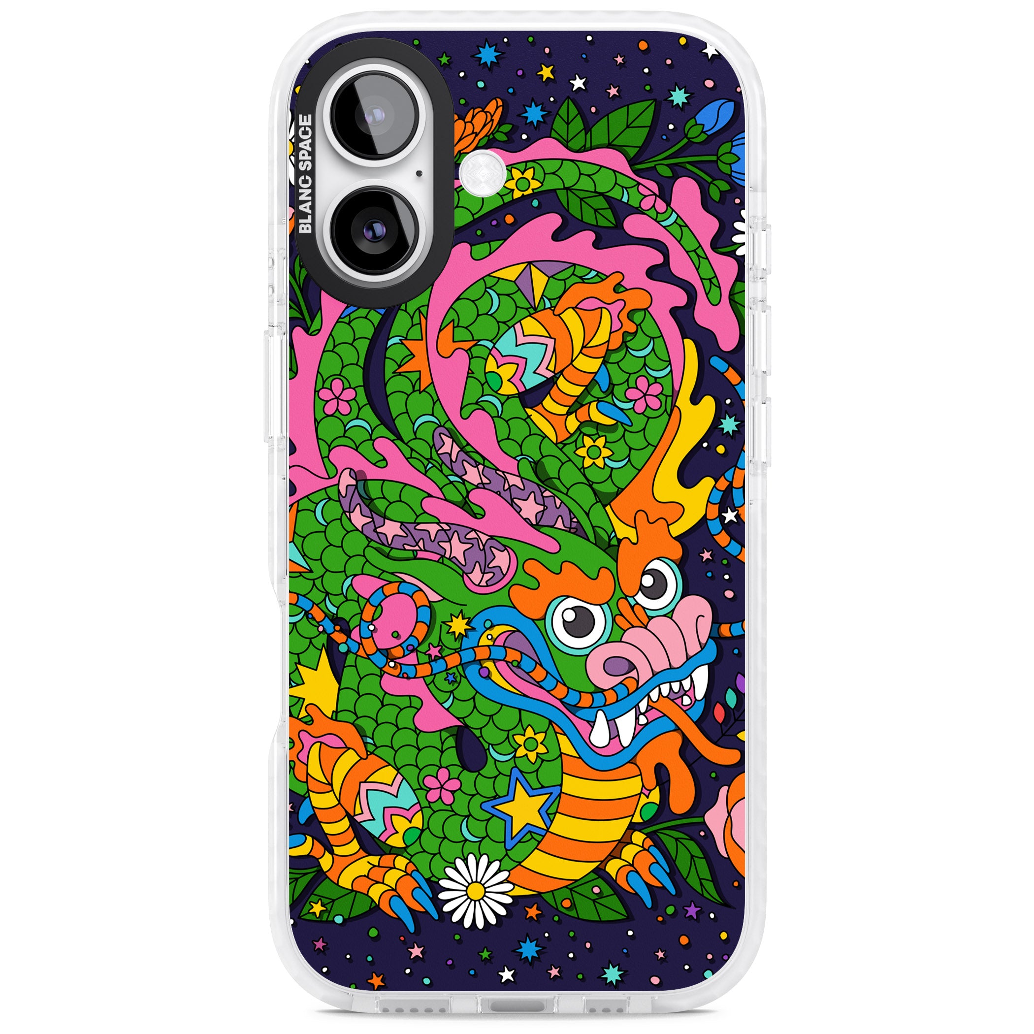 Psychedelic Jungle Dragon (Purple) iPhone 17 Impact Clear Phone Case