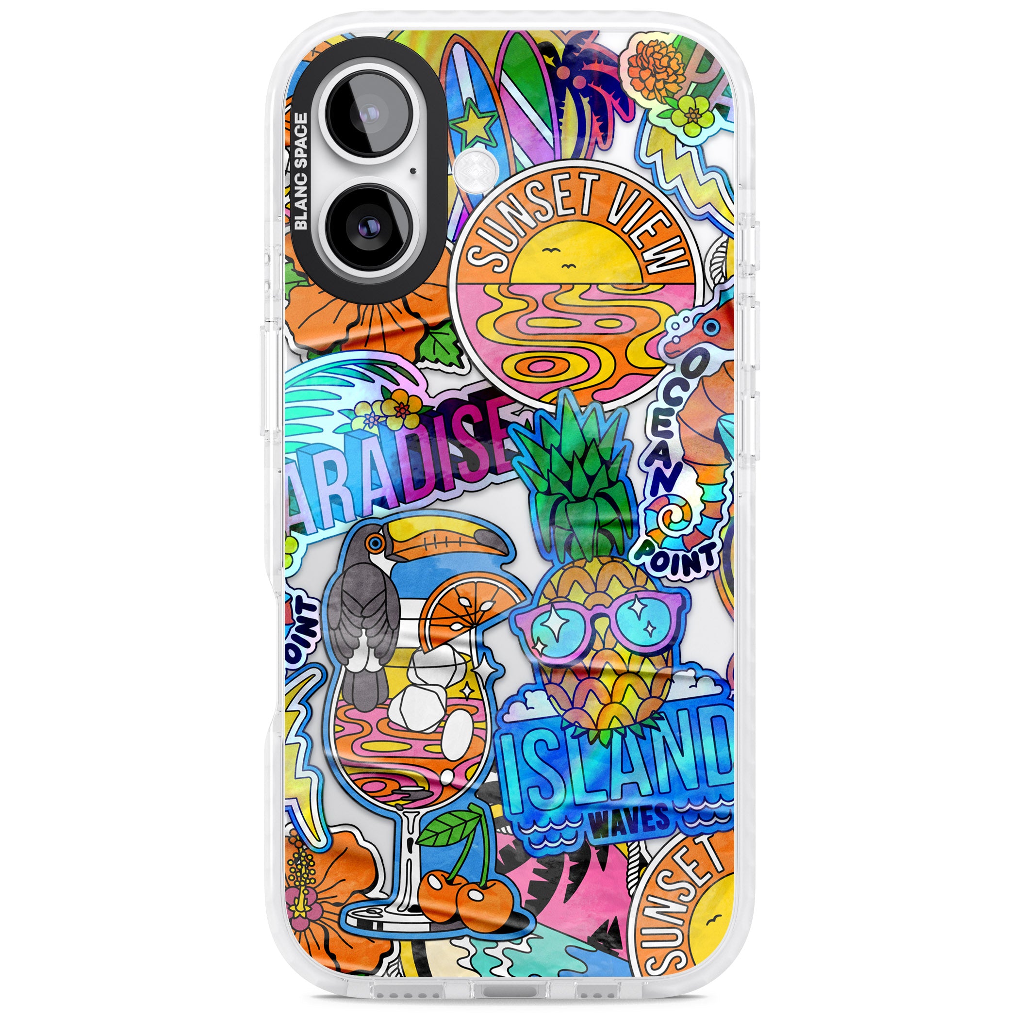 Tropical Vibes Collage iPhone 17 Impact Clear Phone Case