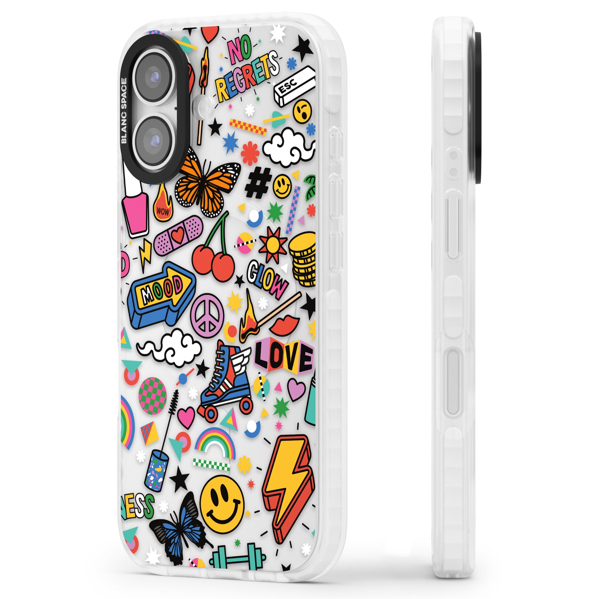 Electric Love iPhone 17 Impact Clear Phone Case Side Profile