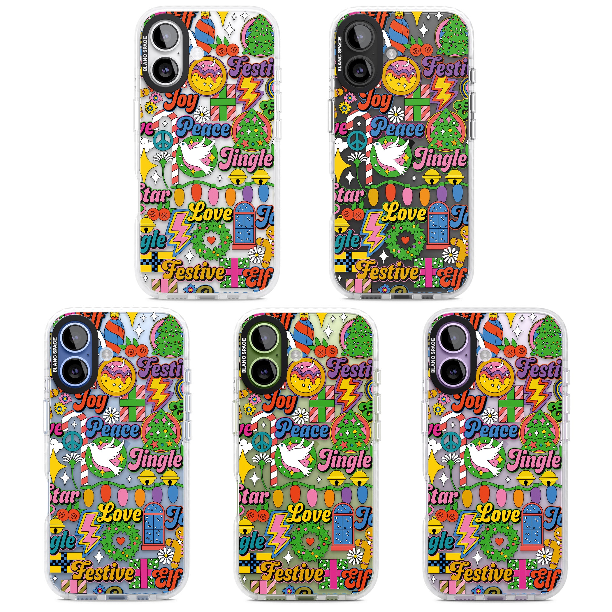 Peace & Festivities iPhone 17 Impact Clear Phone Case APT Impact Protection