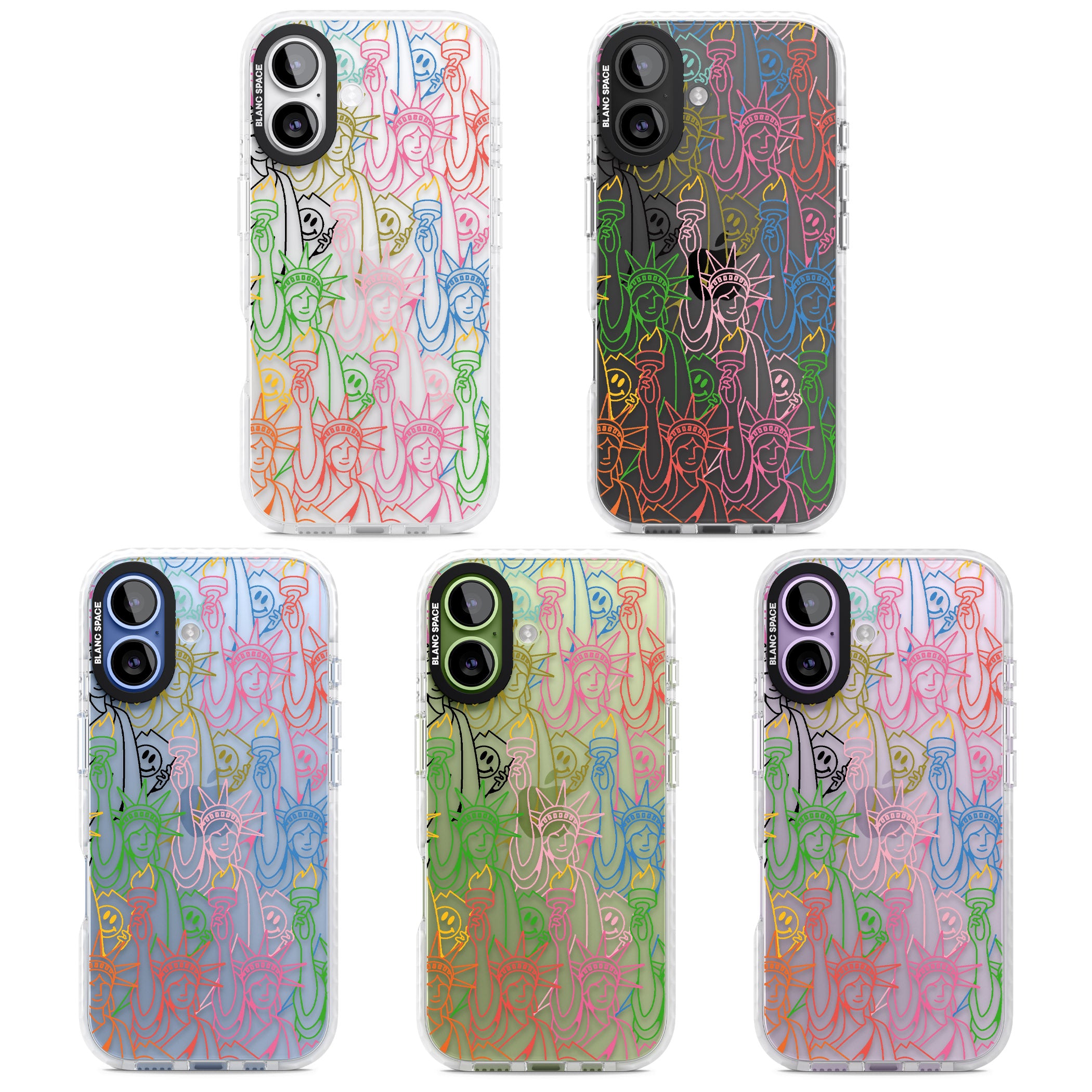 Multicolour Liberty Line Pattern iPhone 17 Impact Clear Phone Case APT Impact Protection