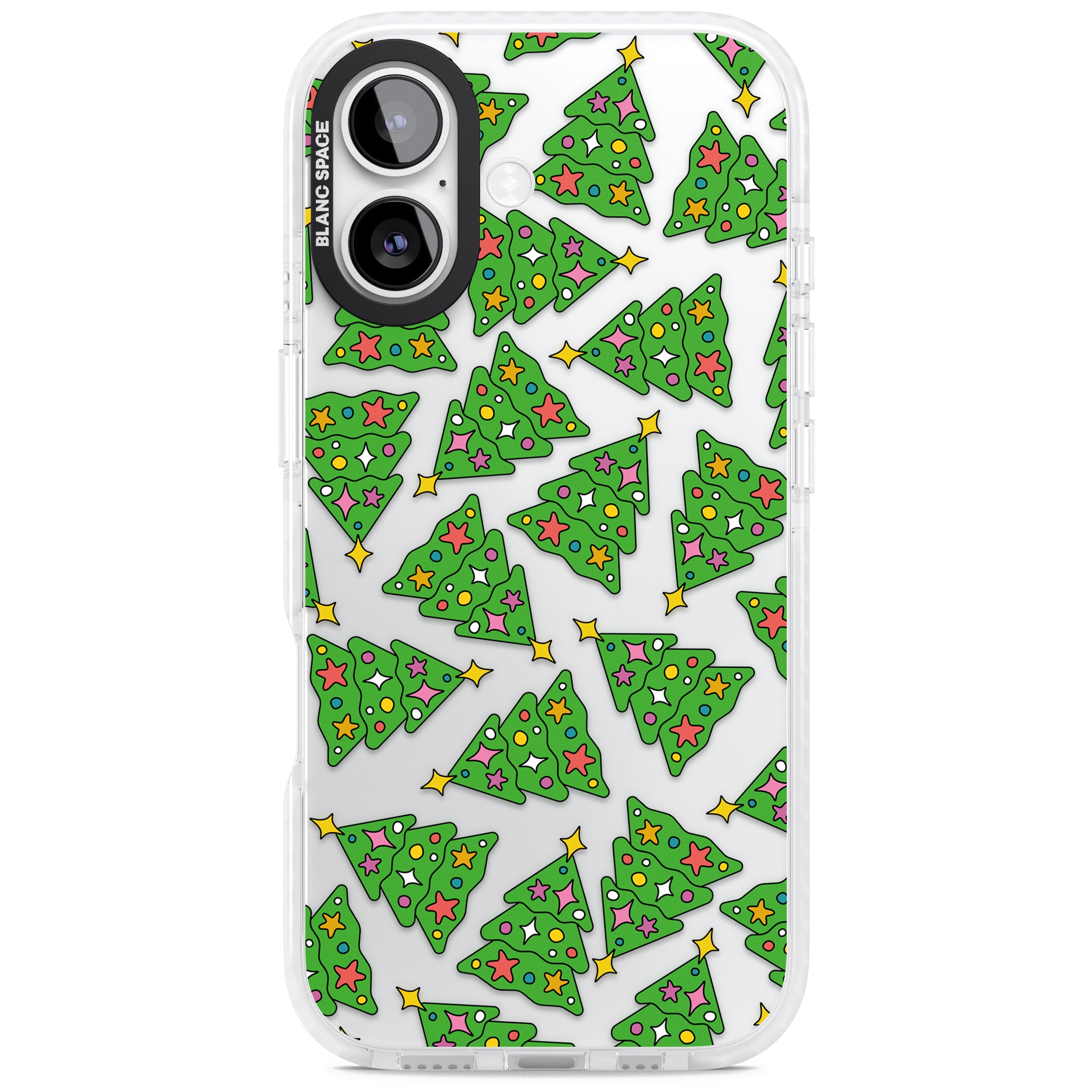 Christmas Tree Pattern iPhone 17 Impact Clear Phone Case