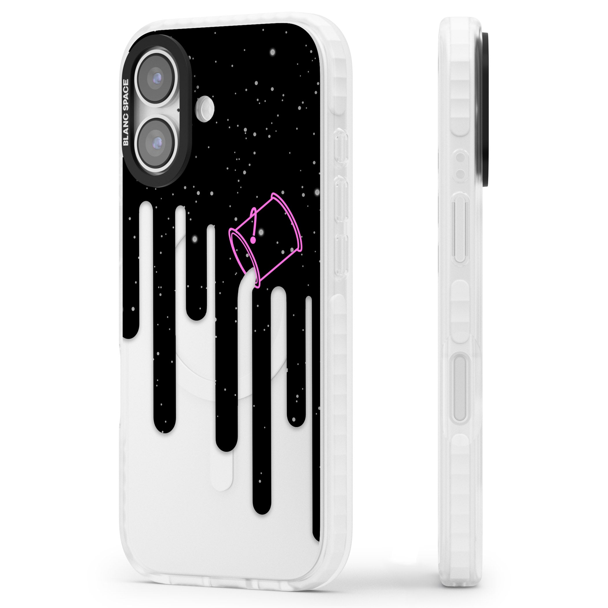 Cosmic Drip iPhone 17 Impact Clear Phone Case Side Profile
