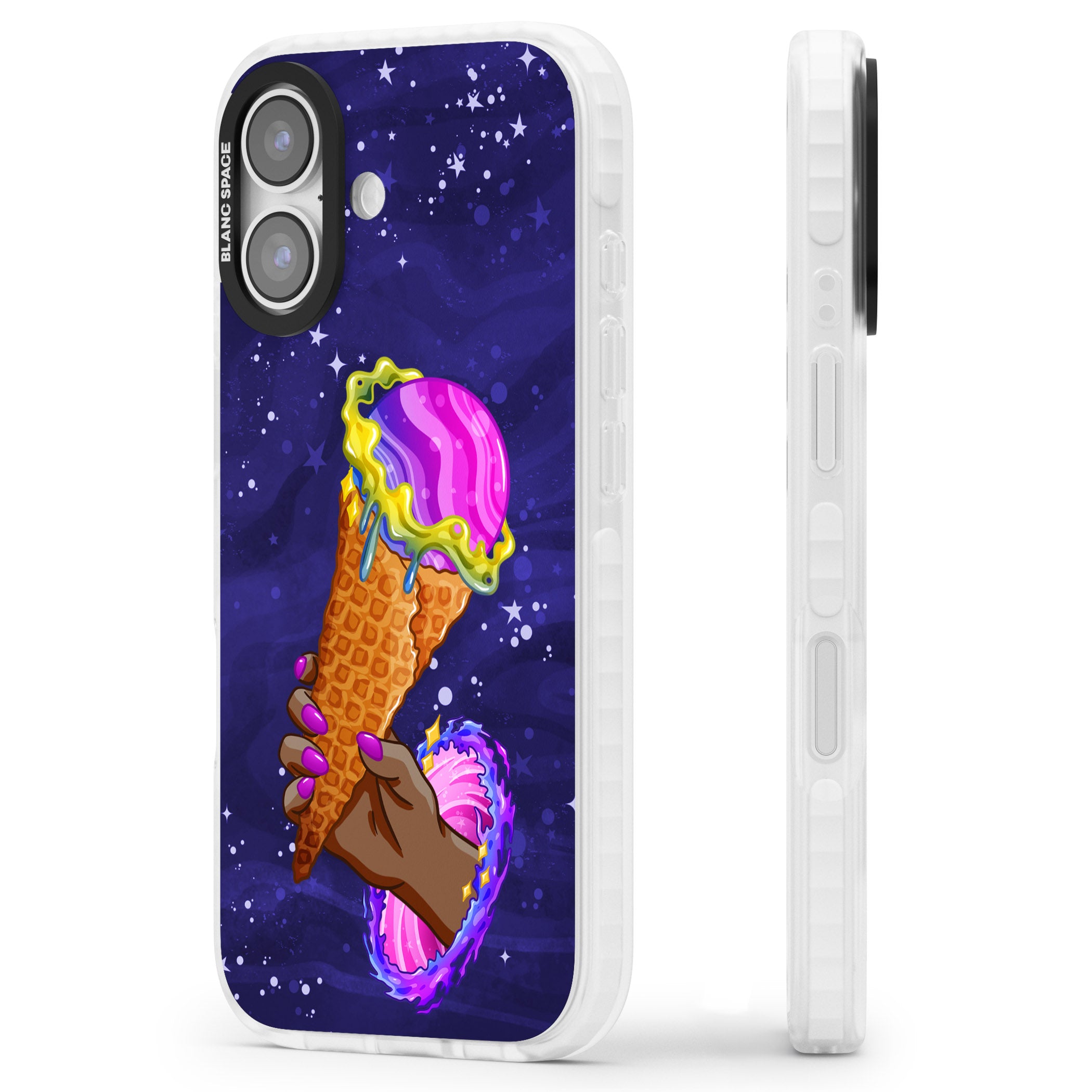 Interdimensional Ice Cream iPhone 17 Impact Clear Phone Case Side Profile