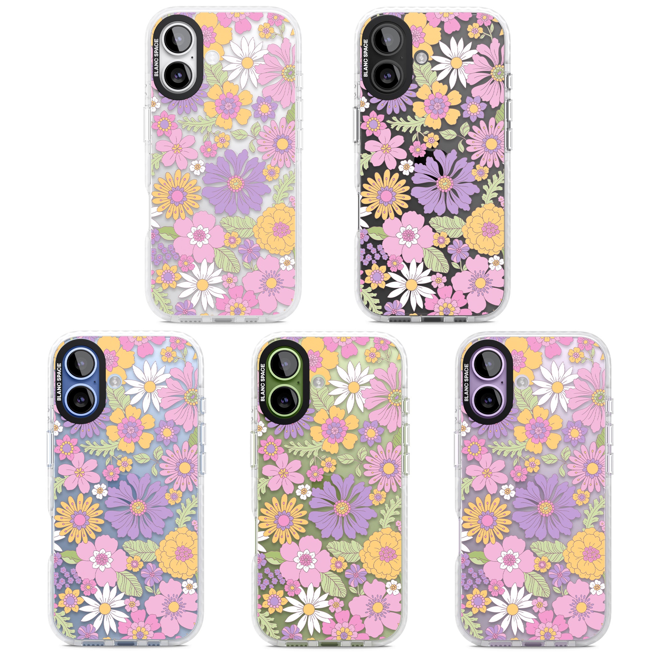 Soft Flower Mix iPhone 17 Impact Clear Phone Case APT Impact Protection