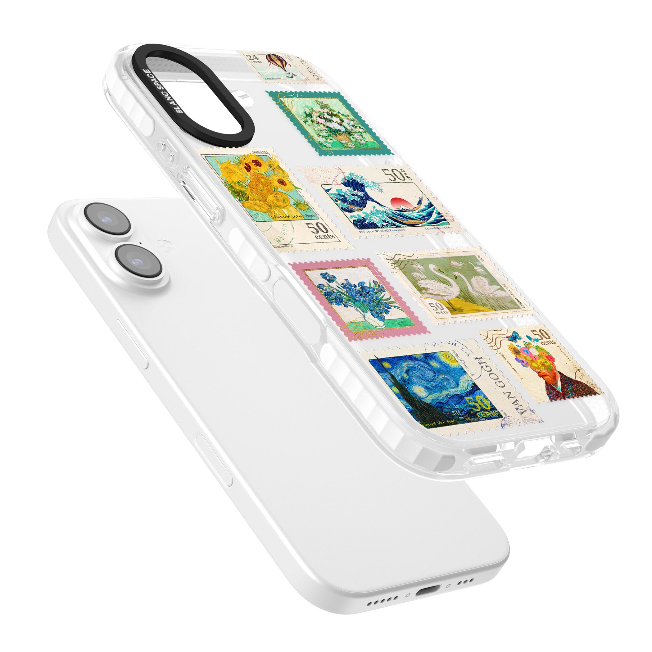 Vintage Art Stamps iPhone 17 Impact Clear Phone Case Colours